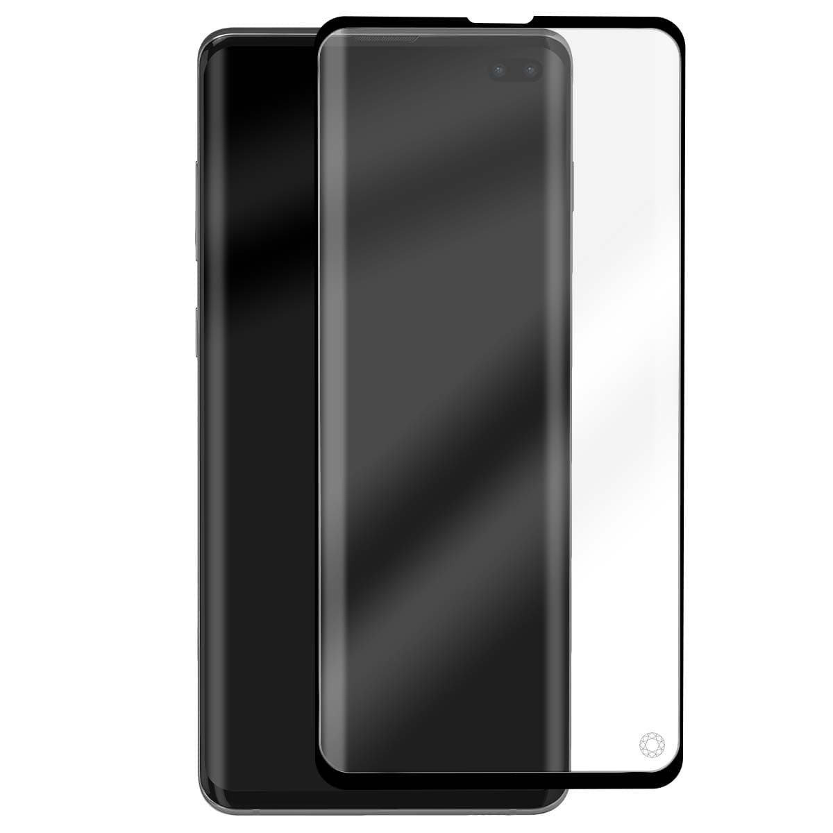 Karkaistu lasinen näytönsuoja Galaxy S10 Plus:lle, 9H, sormenjälkiä estävä, kaareva