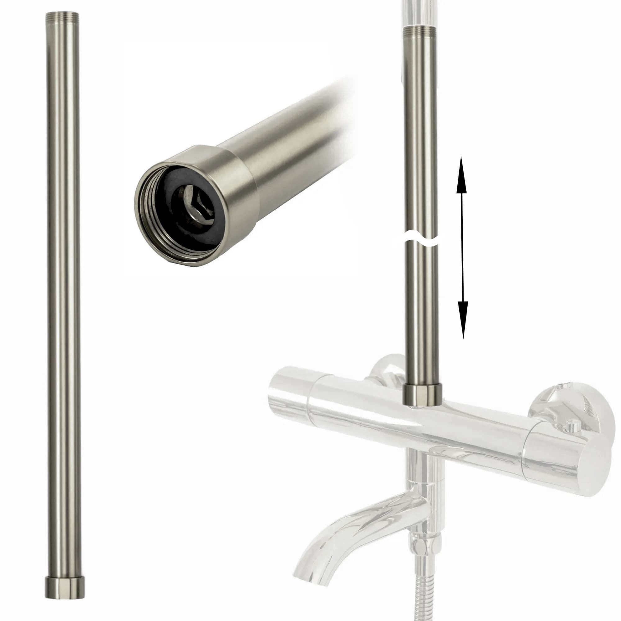 REA suihkun jatko-osa 50 harjattu nikkeli, 51, 5X2, 5X2, 5CM