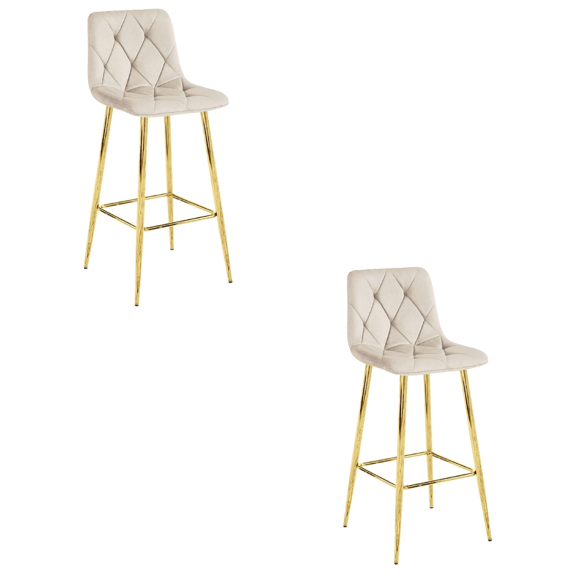 NADO jakkara - beige sametti / KULTAISET jalat x 2