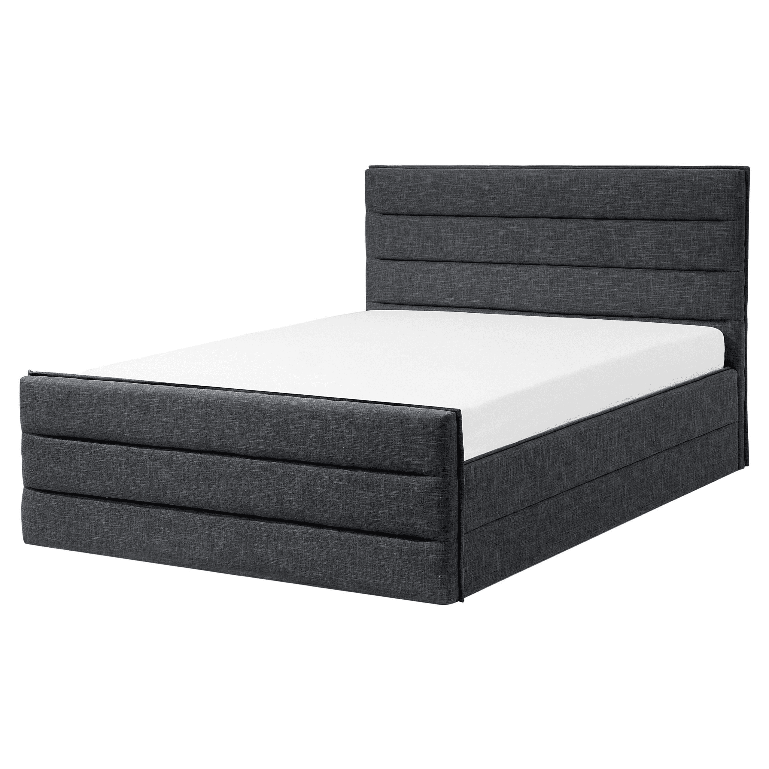 Sänky kangas VALBONNE 160 x 200 cm Tummanharmaa