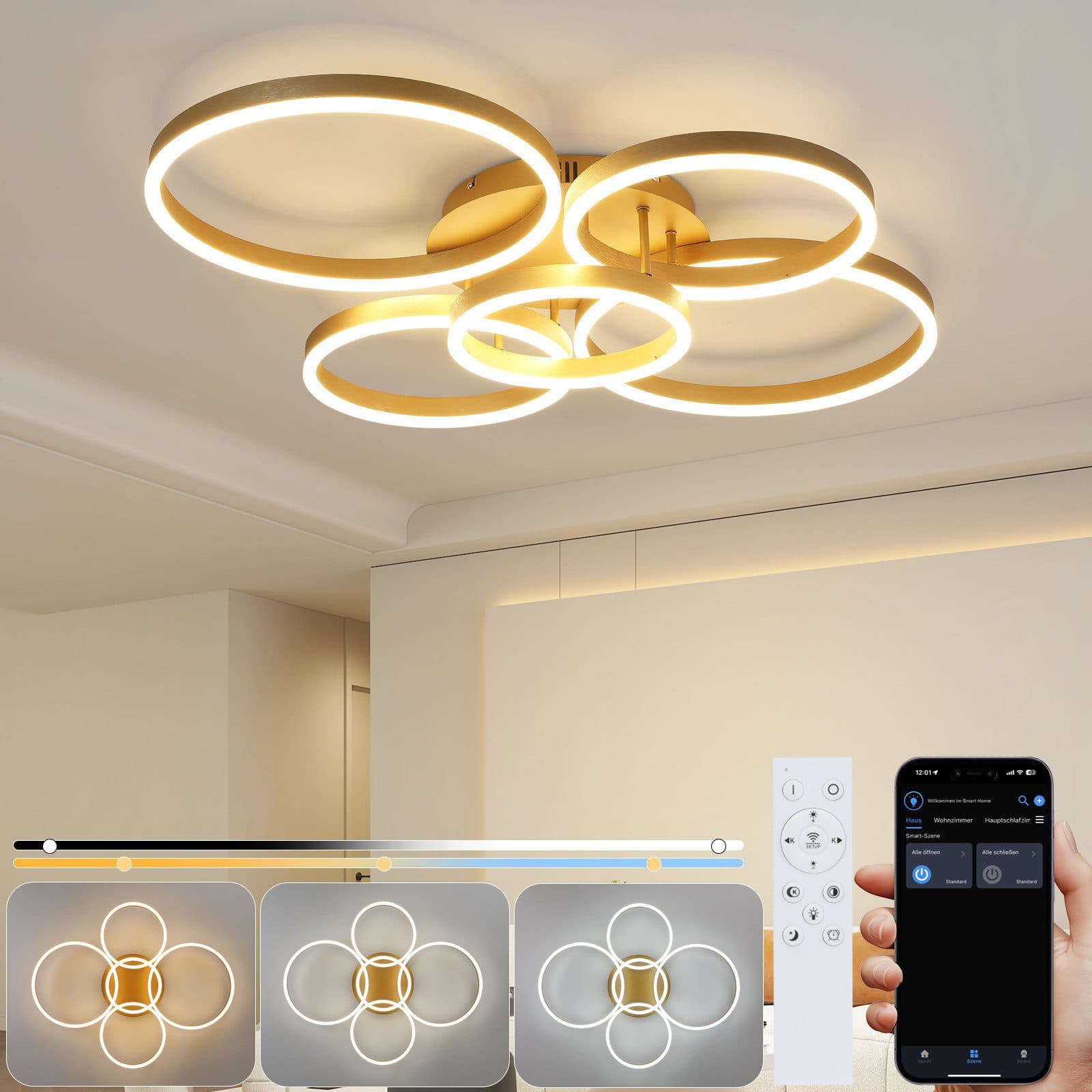 NETTLIFE LED - kattovalaisin,kultaisena,metallina