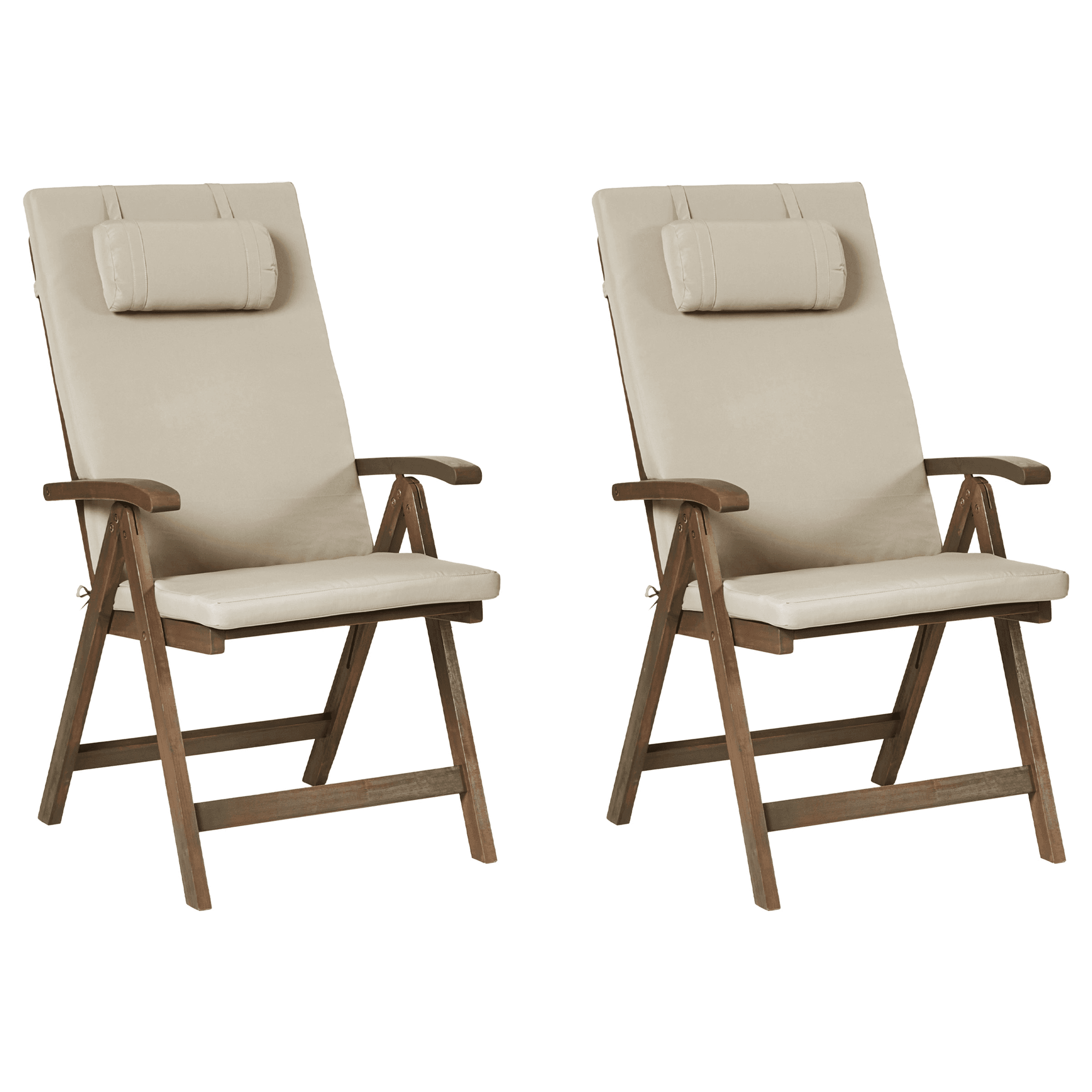 Puutarhatuolisetti pehmusteilla 2 kpl AMANTEA PREMIUM akaasia Ruskeanharmaa