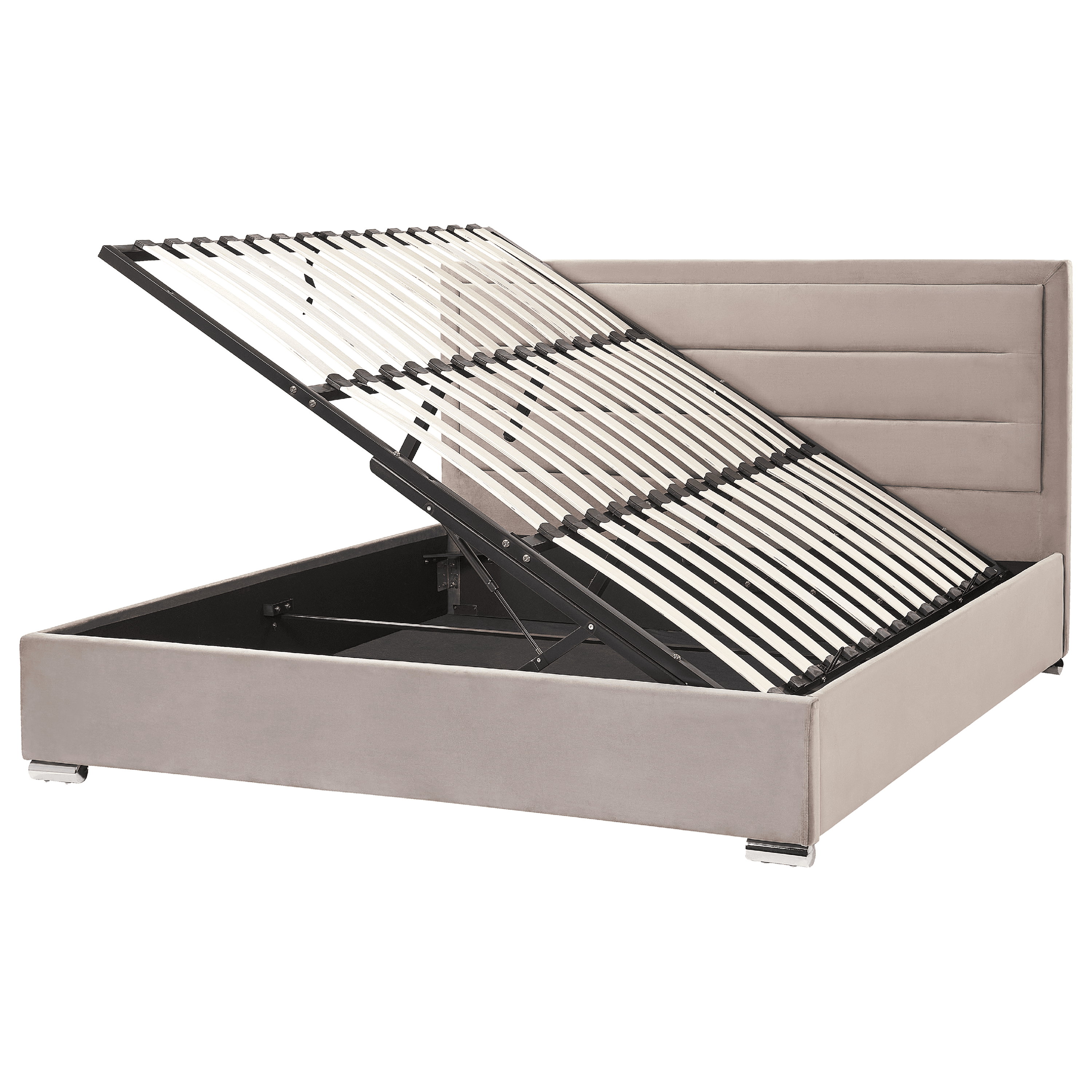 Sänky säilytystilalla sametti ROUEN 180 x 200 cm Ruskeanharmaa