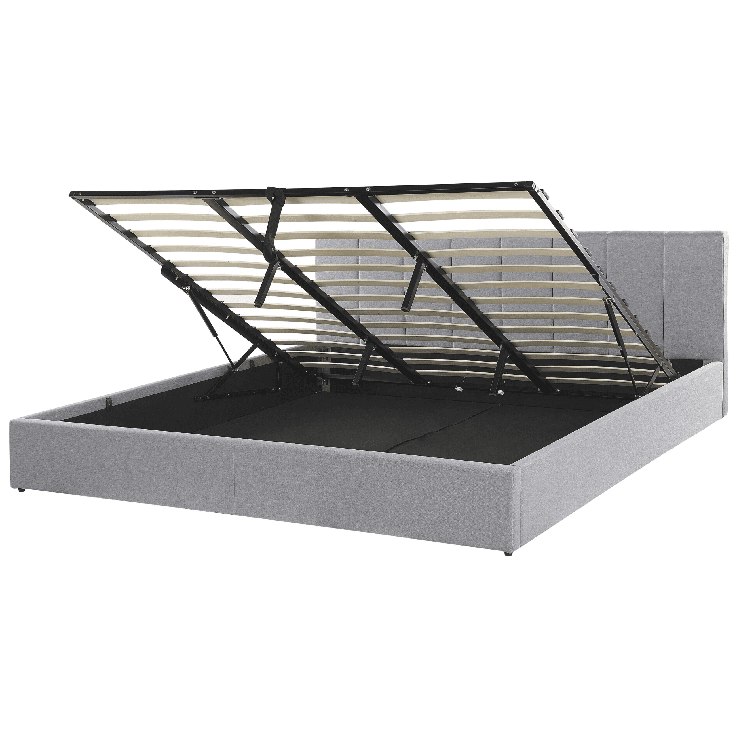 Sänky säilytystilalla kangas DREUX 180 x 200 cm Vaaleanharmaa