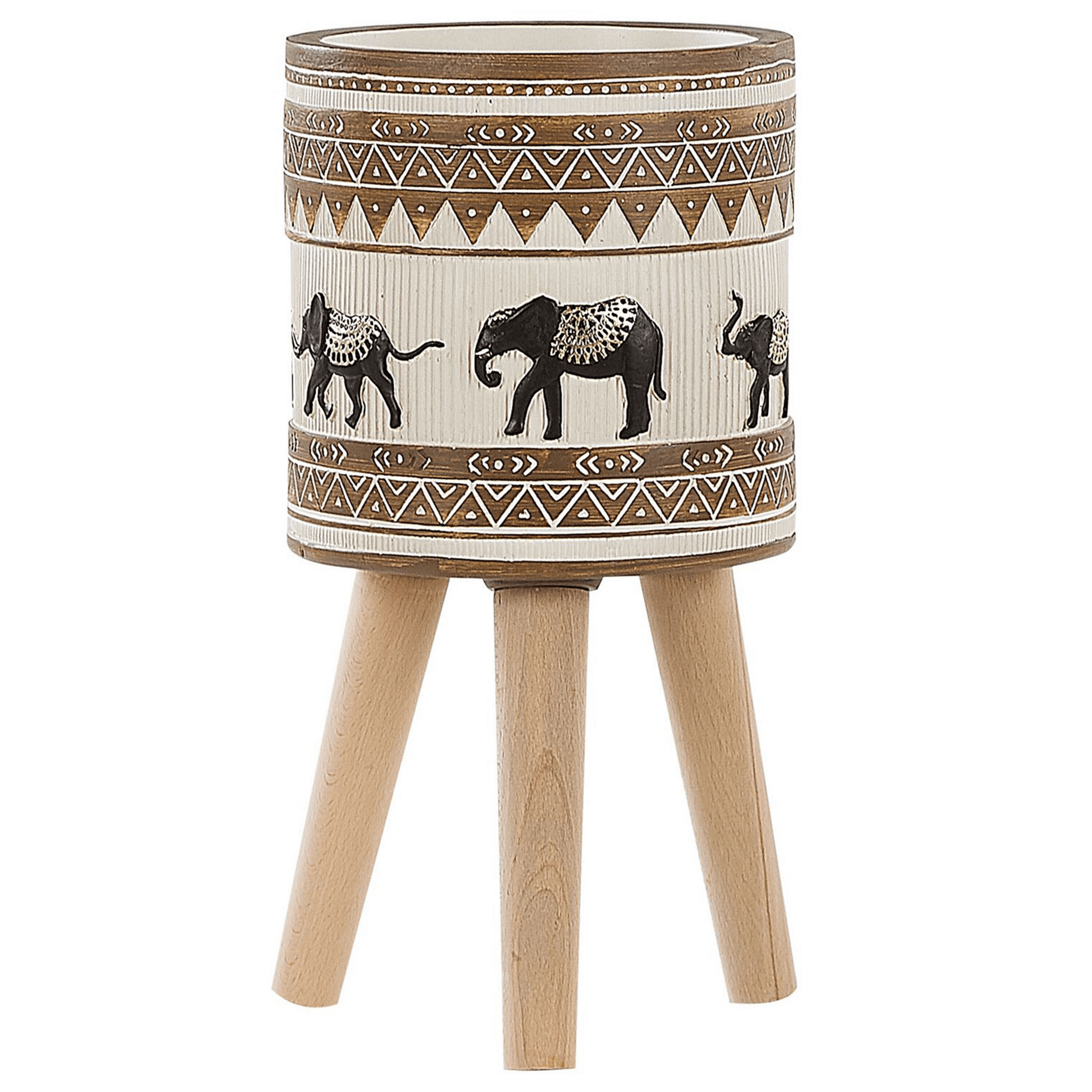 Korotettu kukkaruukku KOTTES 22 cm Vaaleanruskea