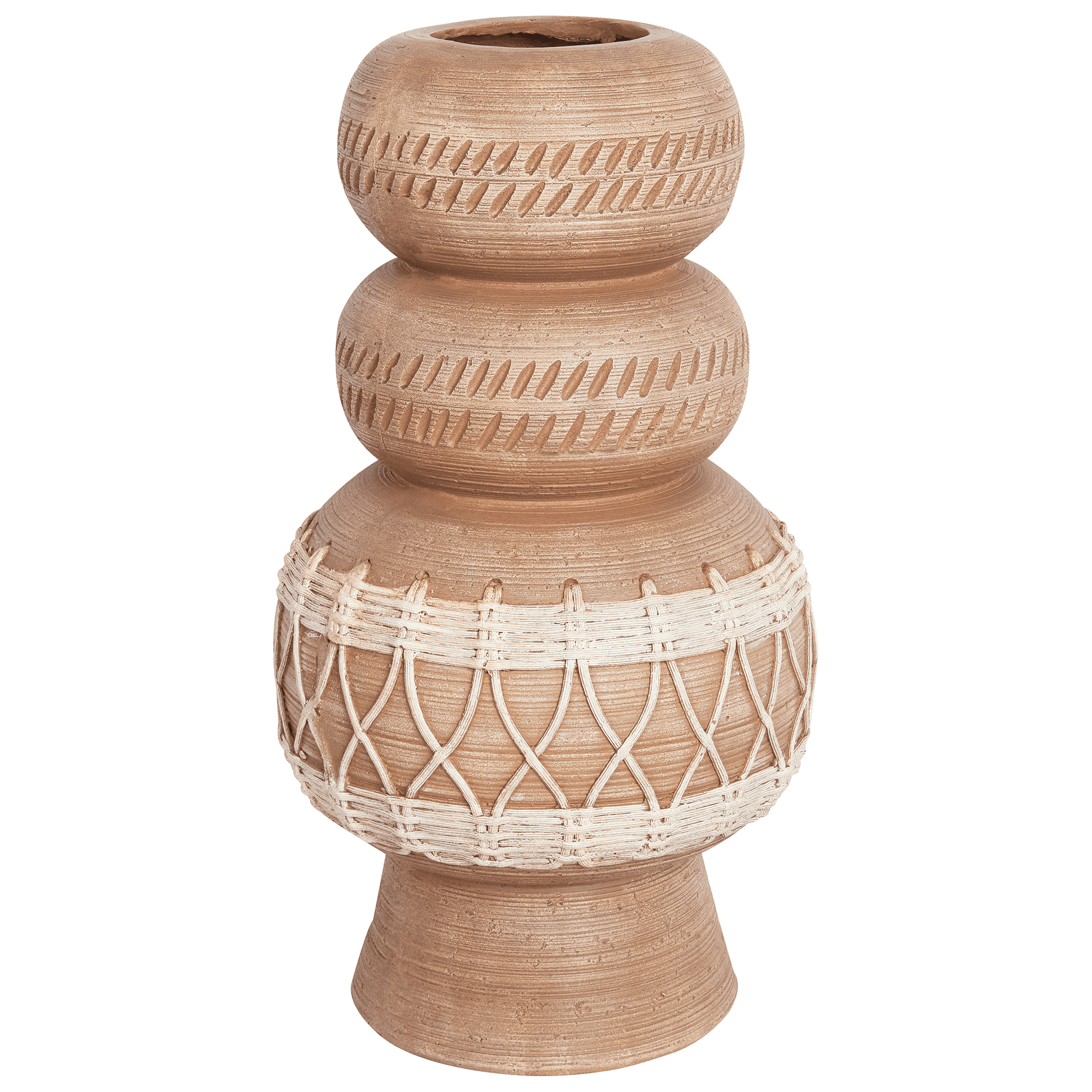 Kukkamaljakko ALMIROS keramiikka 51 cm Vaaleanruskea