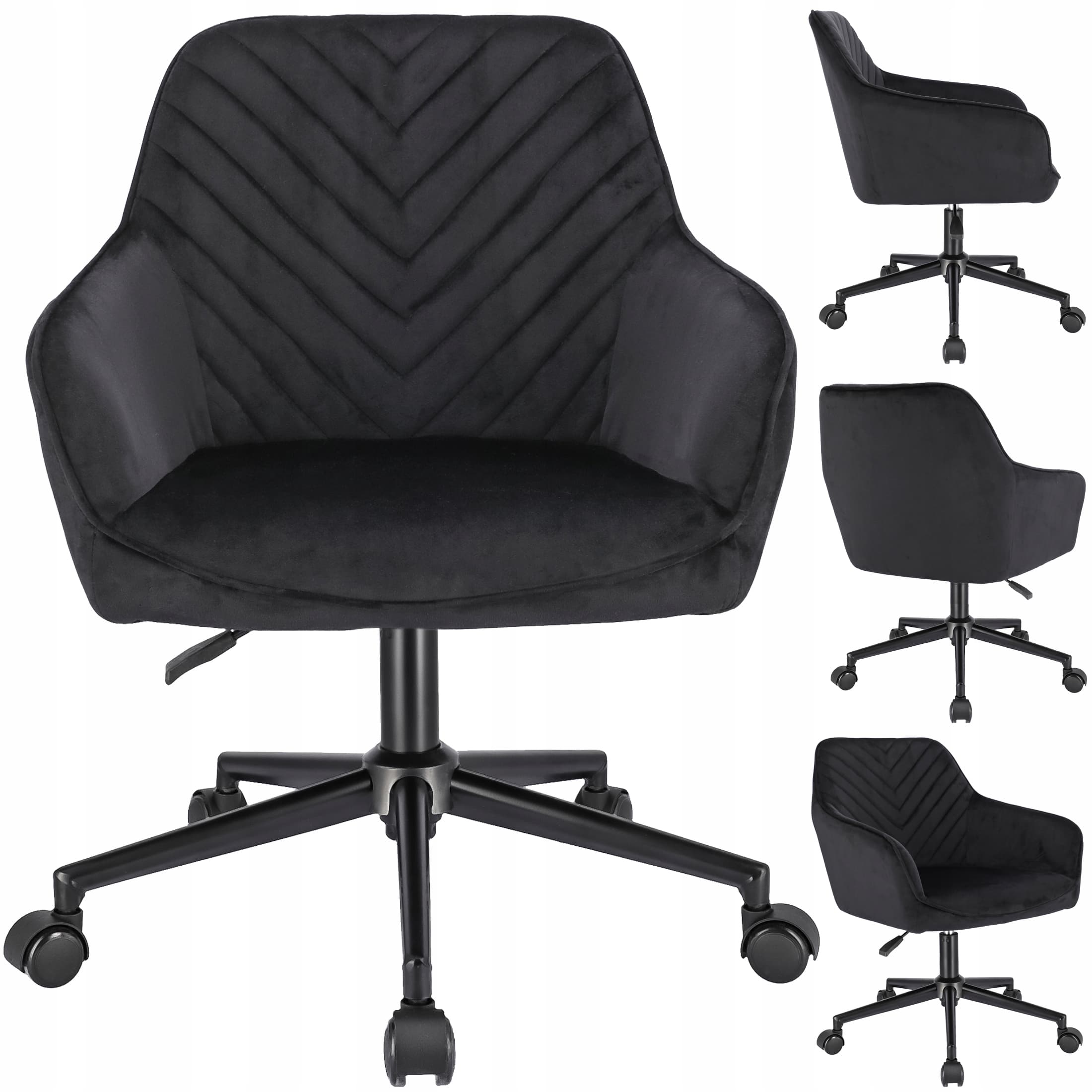 NAPOLI-nojatuoli, musta, mustalla jalustalla