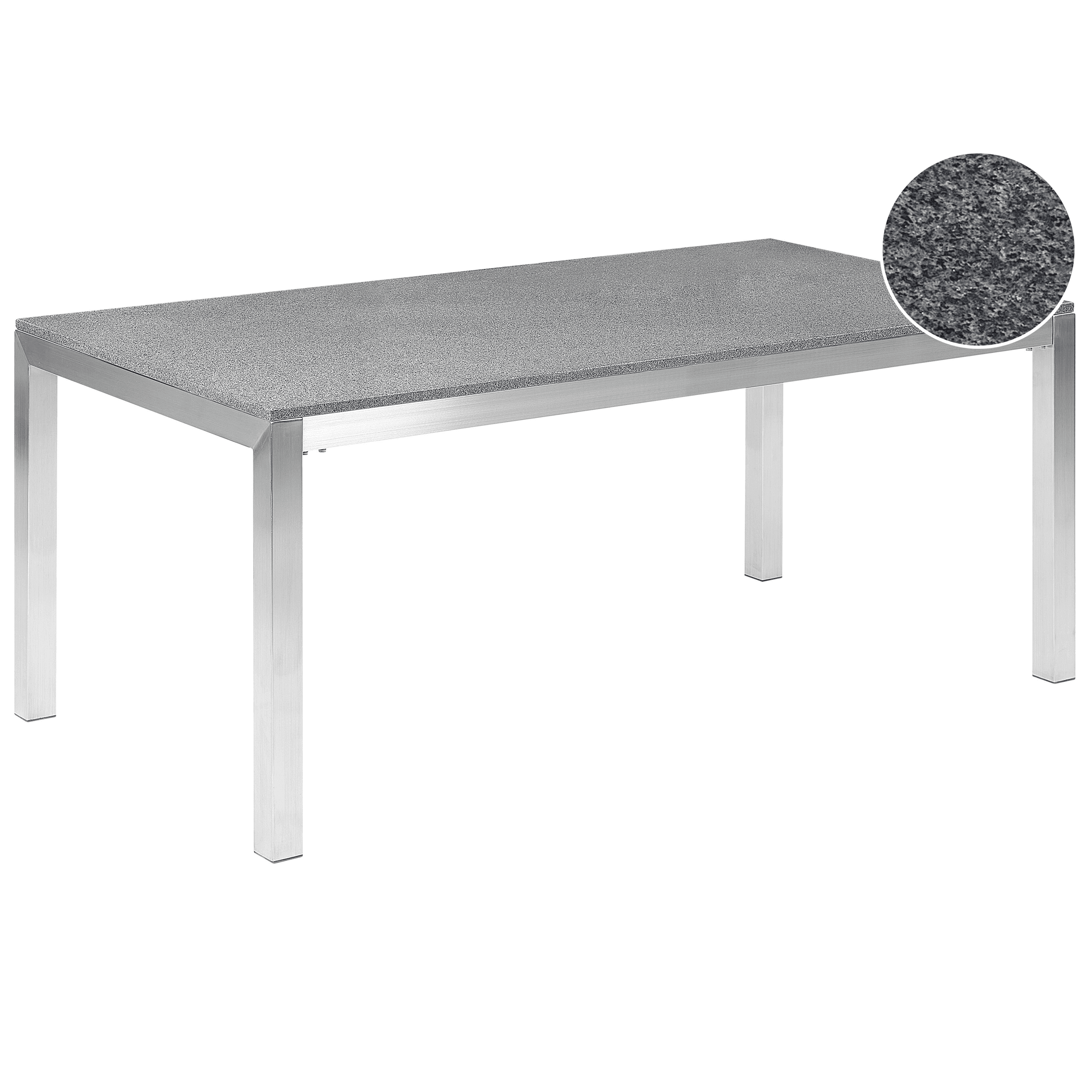 Puutarhapöytä GROSSETO 180 cm 90 cm Kiillotettu graniitti Harmaa