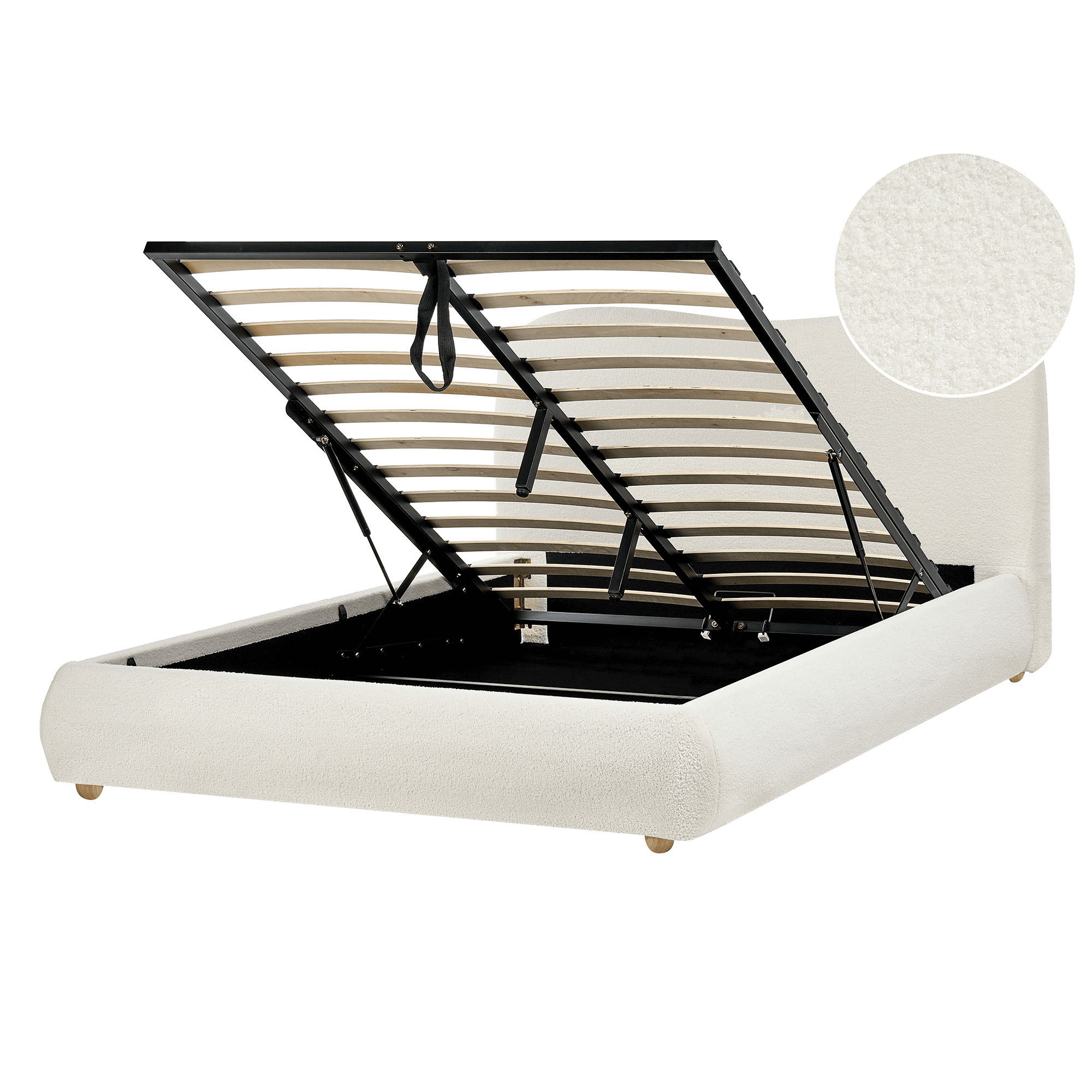 Sänky säilytystilalla buklee BLAGNAC 140 x 200 cm Luonnonvalkoinen