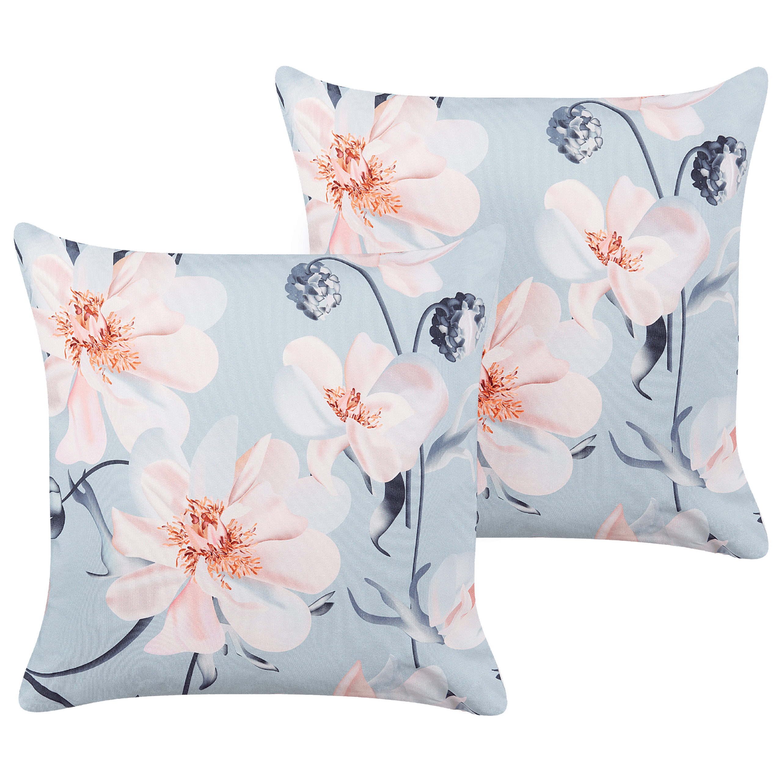 Ulkotyynysetti 2 kpl APRICALE Kukkakuvio 45 x 45 cm Sininen