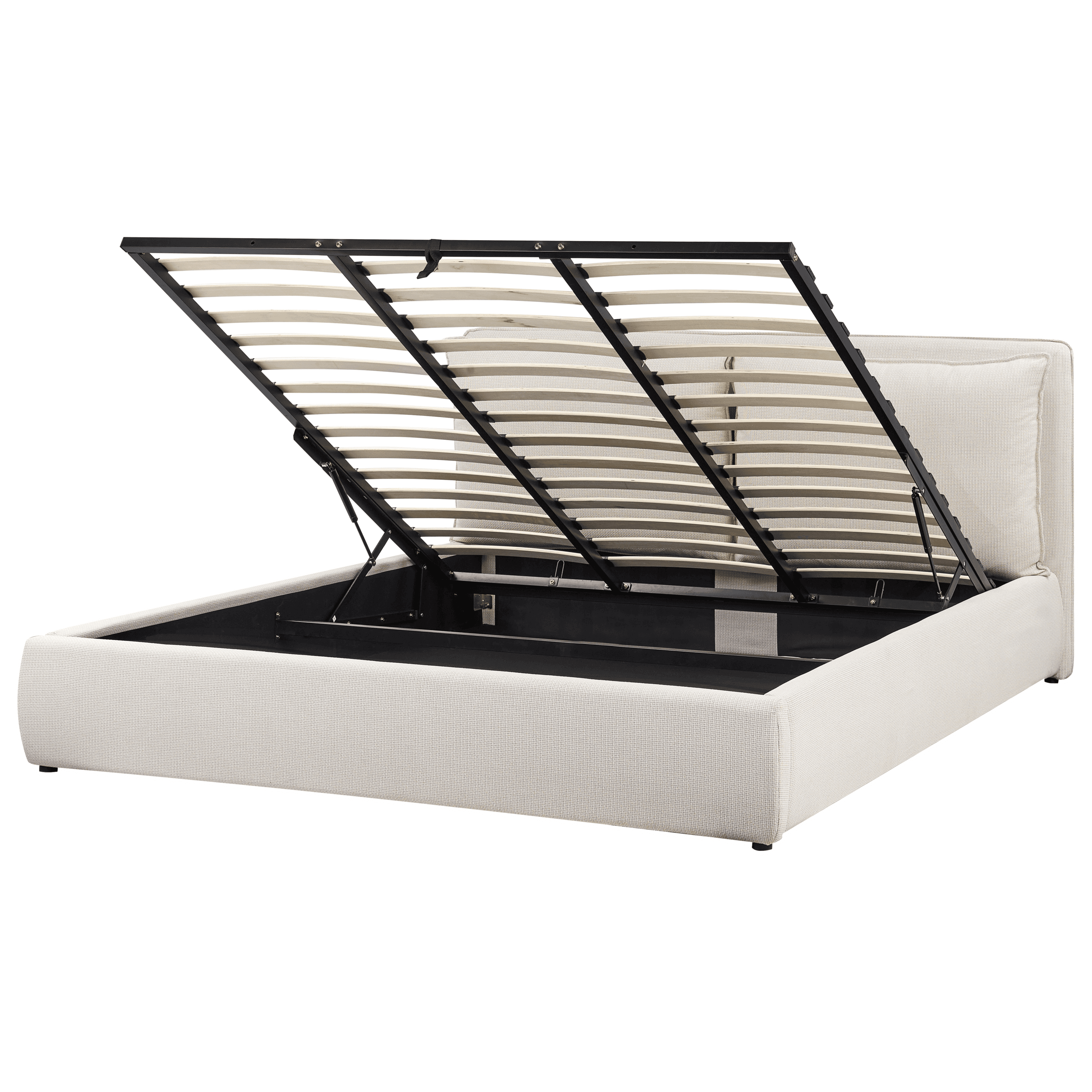 Sänky säilytystilalla kangas BAJONNA 180 x 200 cm Beige