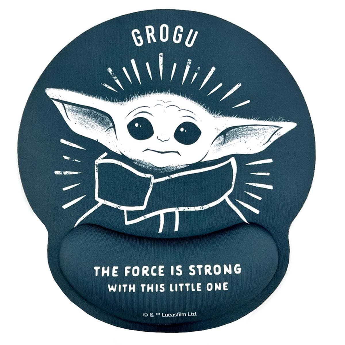 Ergonominen Hiirimatto XXL Grogu Yoda -muotoilulla Rannetuella