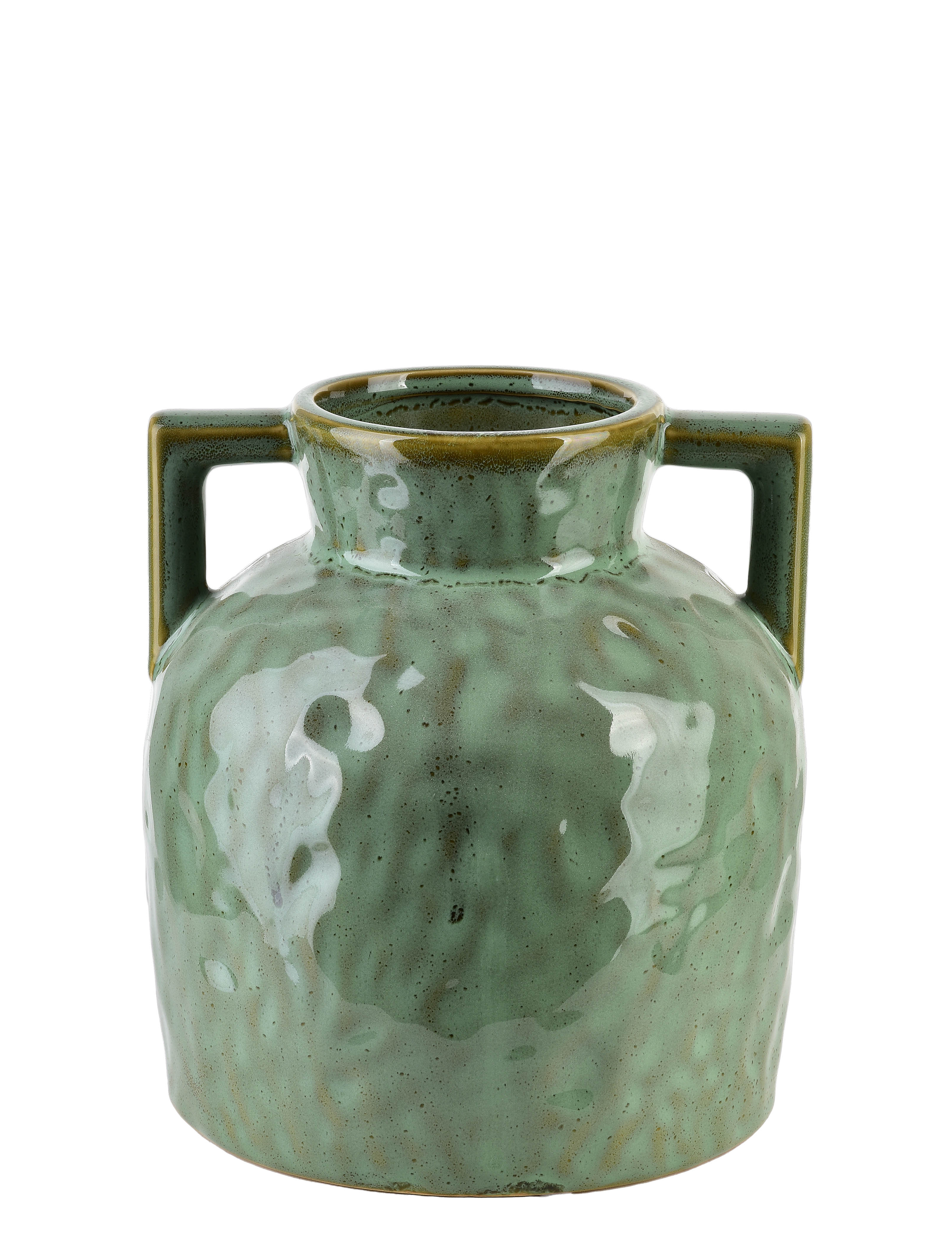 MONDEX keramiikkamaljakko, vihreä, kahvoilla, 8 x 18 x 20,5 cm