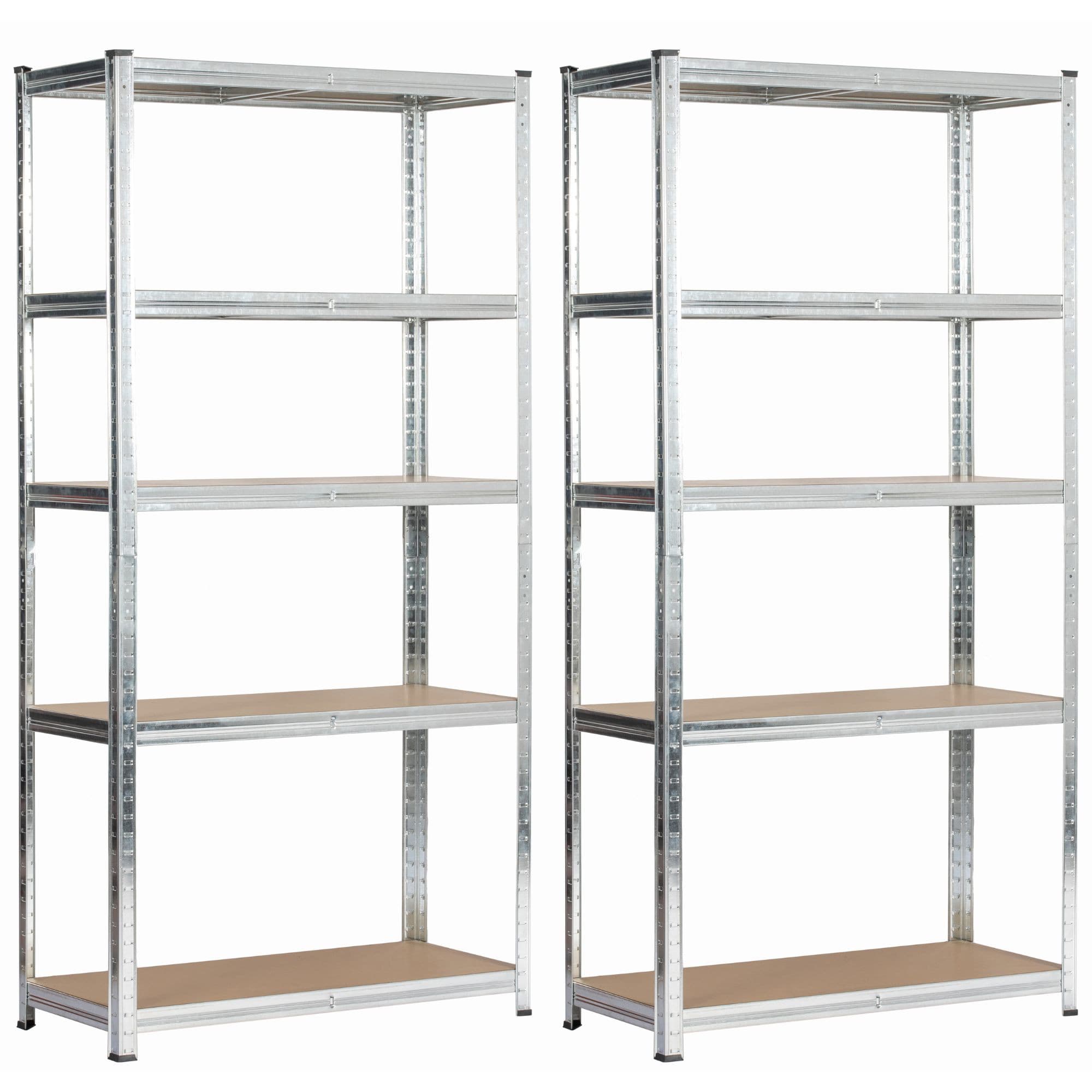 Akord Metallihylly 5 Hyllyä Hopea 90x40x180