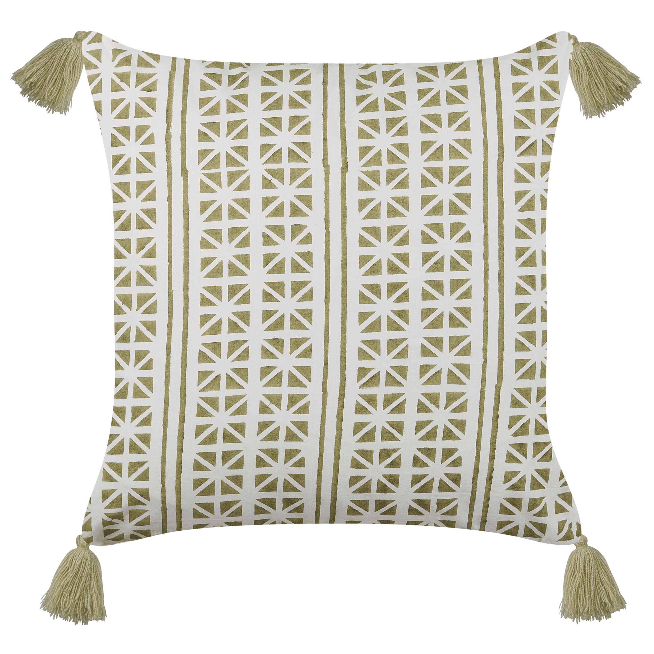Koristetyyny SYRINGA puuvilla 45 x 45 cm Vihreä Geometrinen kuvio