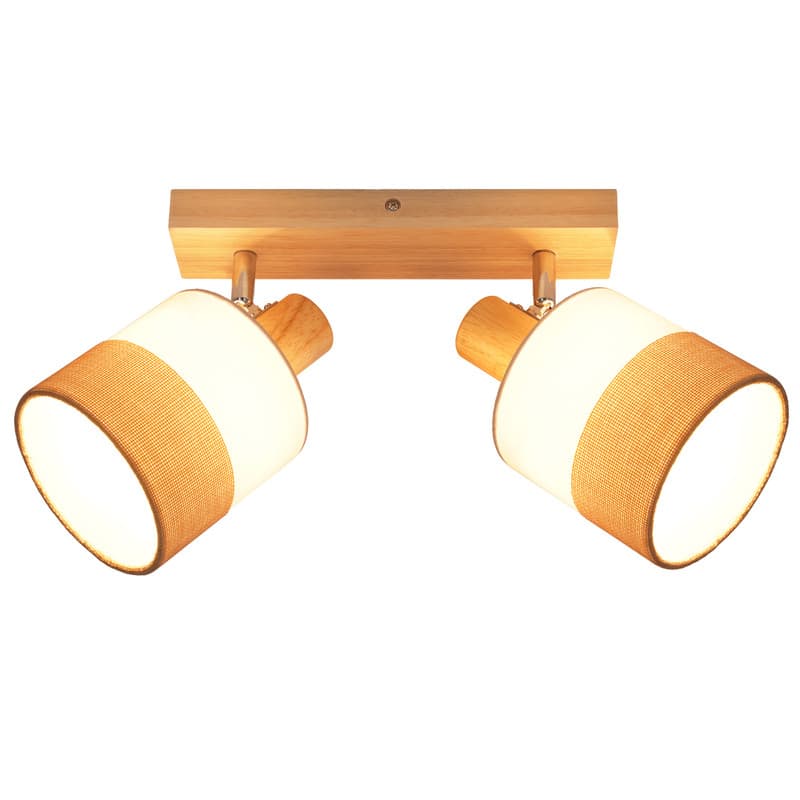 NETTLIFE LED-kattovalaisin 2 kohdevaloa kattovalaisin eteiseen puulamppu E14 vintage-tyylinen säädettävä 350°