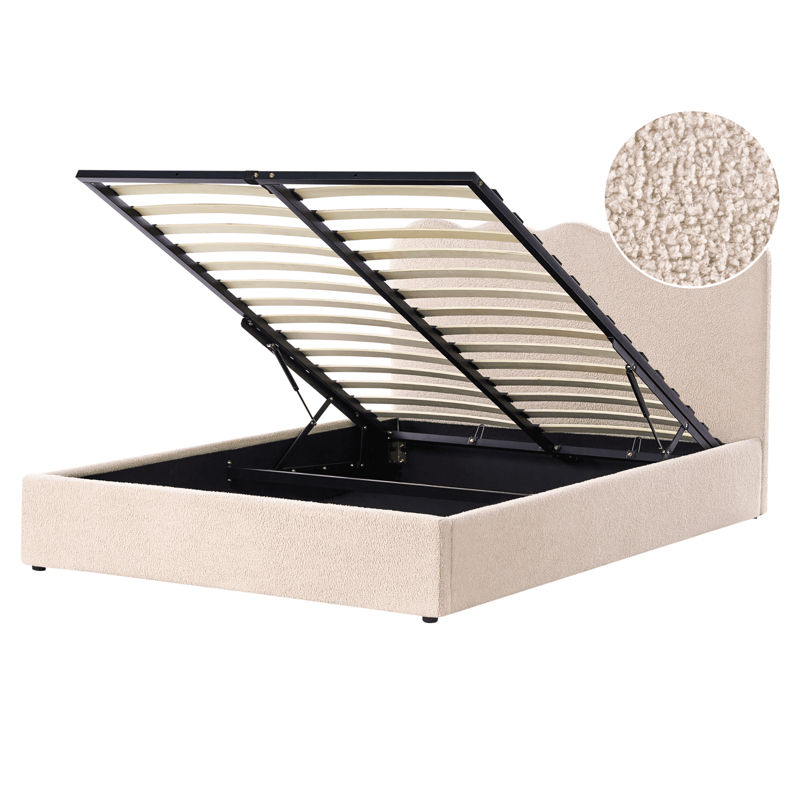 Sänky säilytystilalla buklee NANTERRE 160 x 200 cm Beige