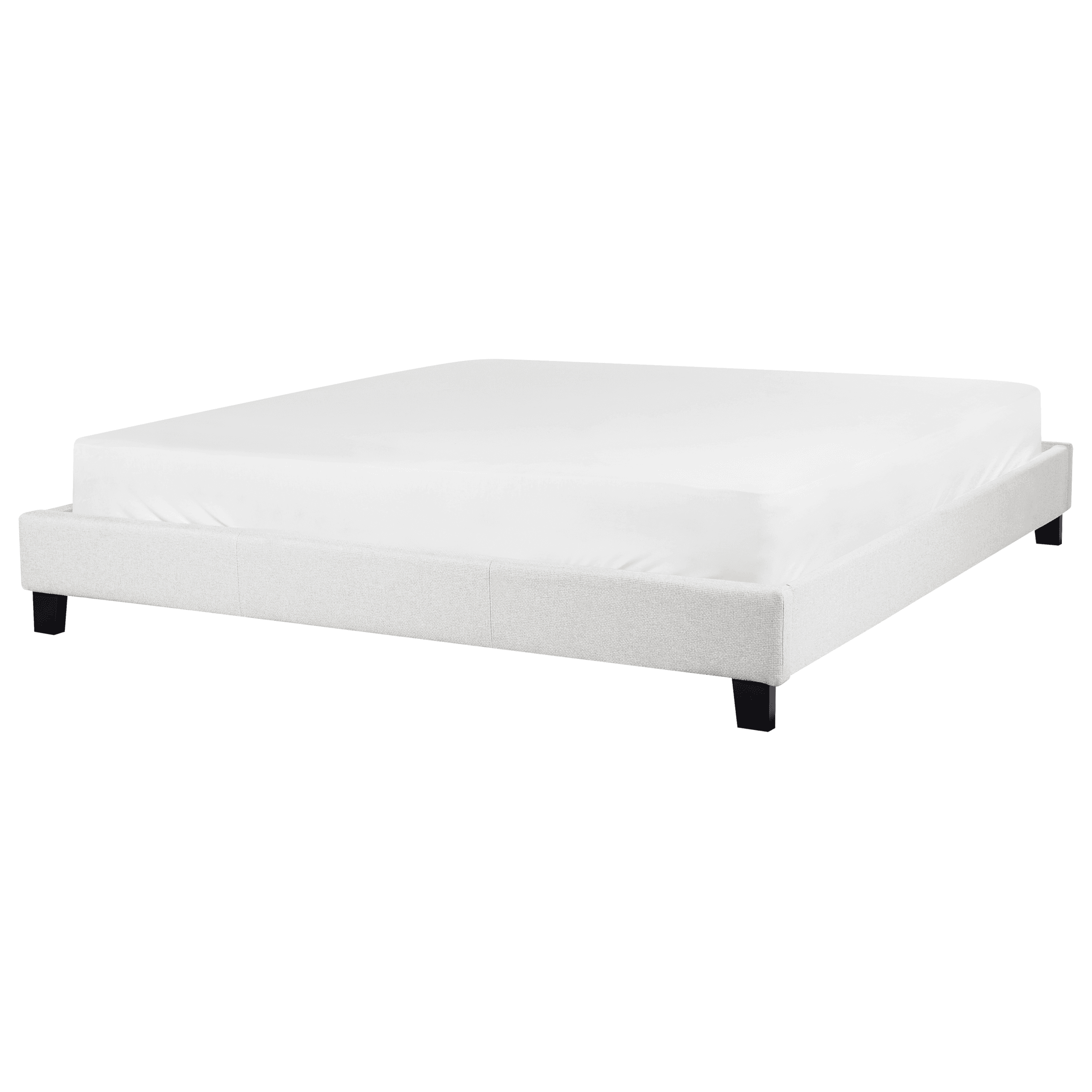 Sänky ilman sängynpäätyä kangas ROANNE 180 x 200 cm Vaaleanharmaa