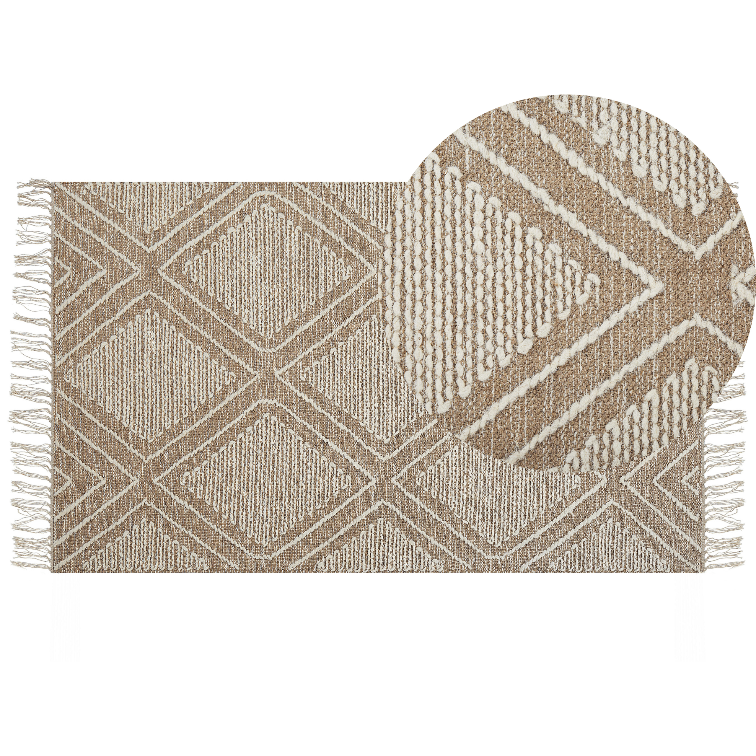 Matto KACEM Beige 80 x 150 cm puuvilla