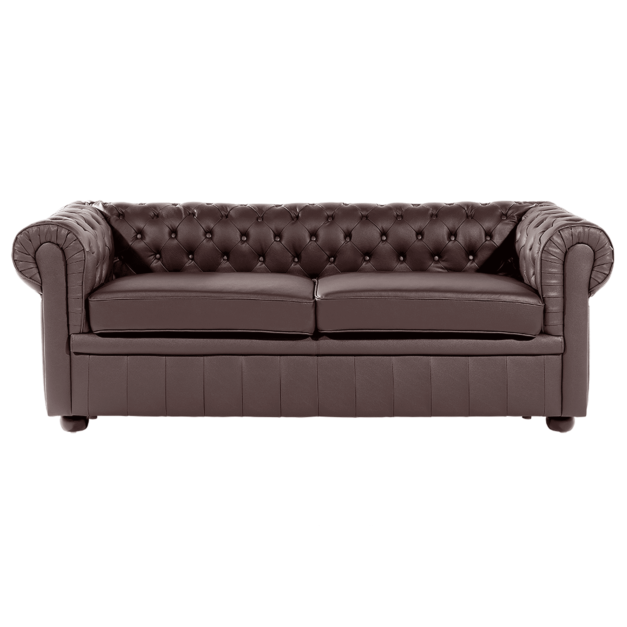 Sohva CHESTERFIELD nahka Ruskea 3-istuttava