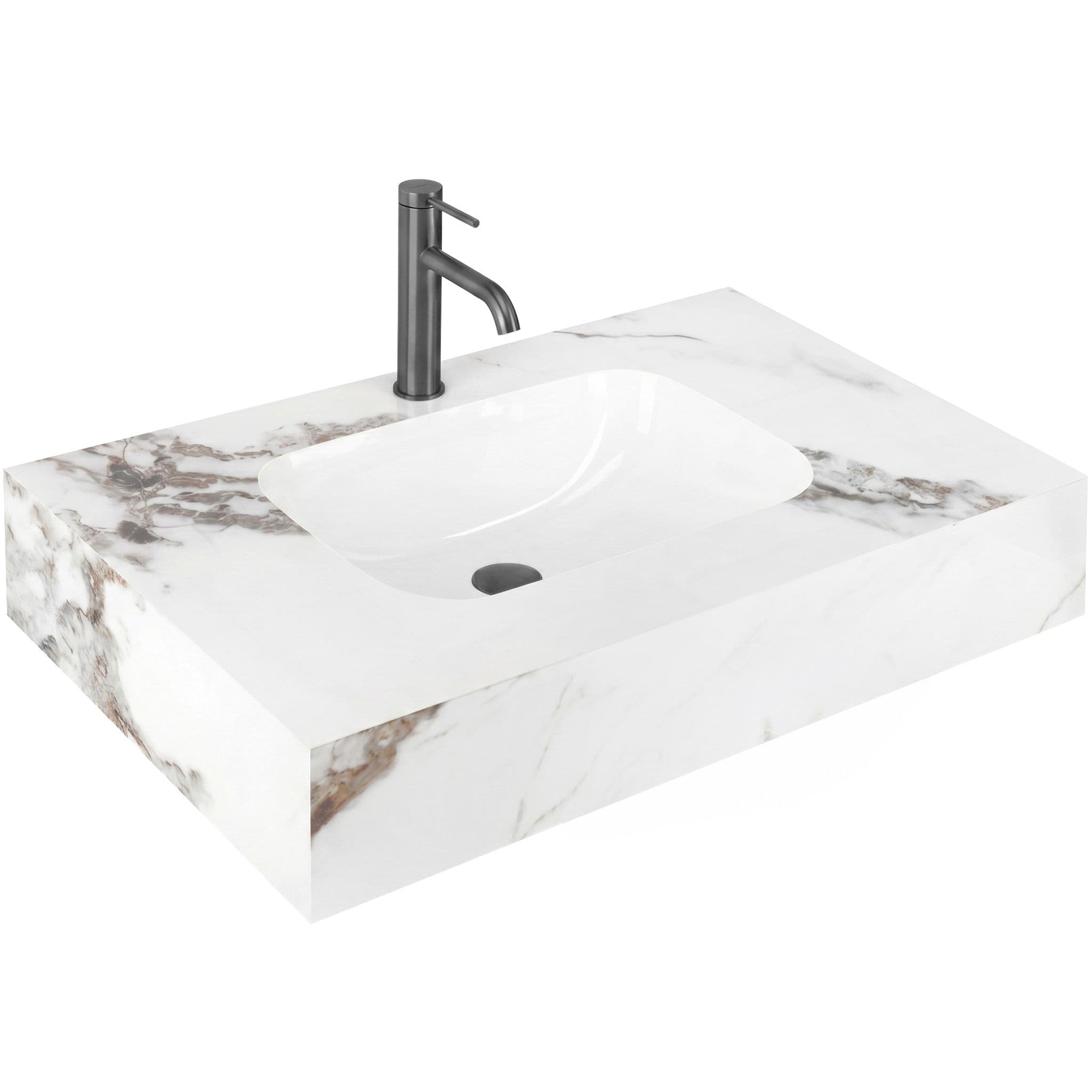 REA Seinäpesuallas Aresa Cold Jade 80 Valkoinen, 80X50X16,5Cm