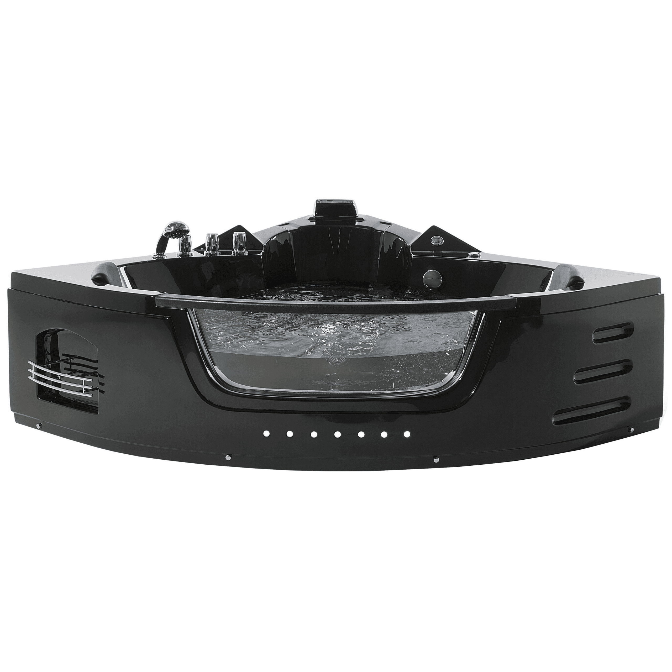 Kulmaporeamme LED-valolla MARTINICA 214 x 155 cm Musta