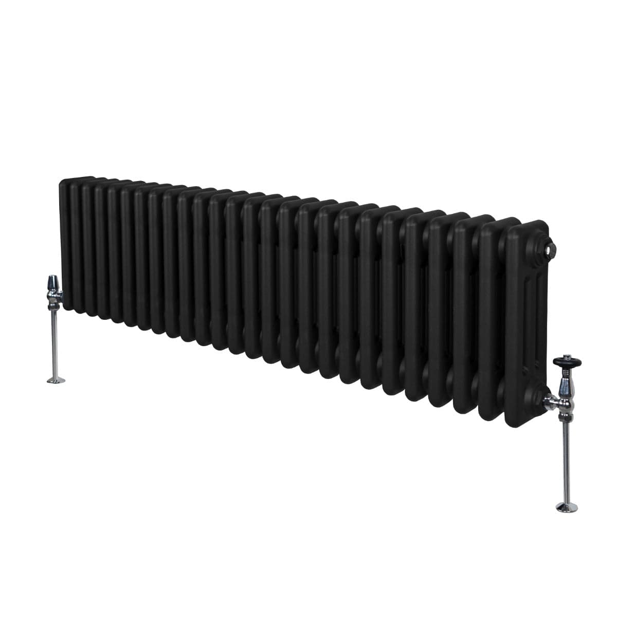 Perinteinen 3-pylväinen patteri - 300 x 1192 mm - musta