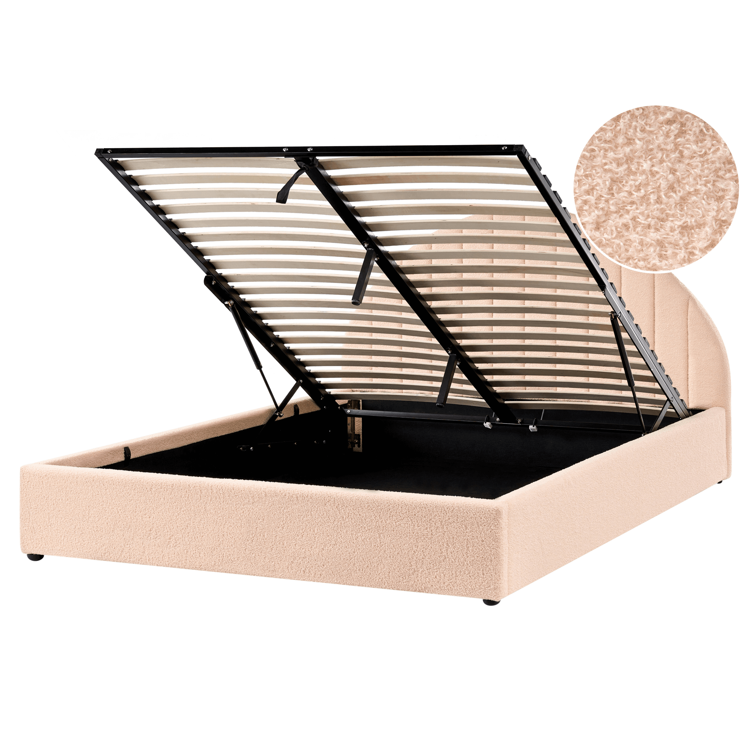 Sänky säilytystilalla buklee CHADENET 160 x 200 cm Persikka