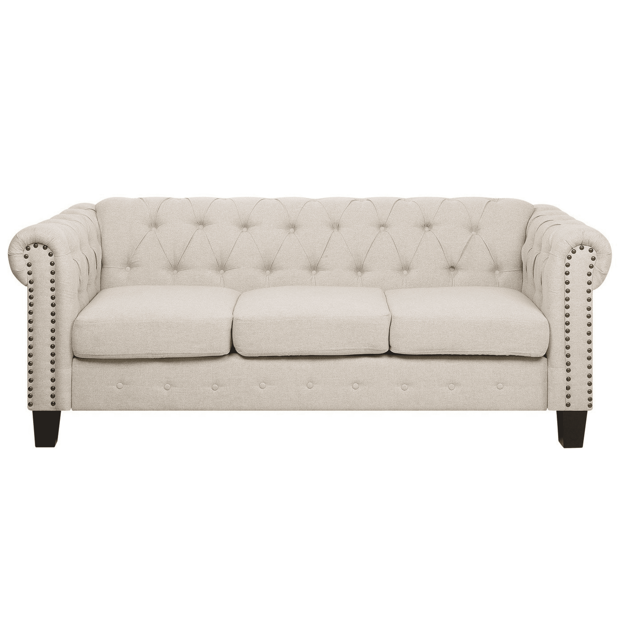 Sohva CHESTERFIELD kangas Beige 3-istuttava