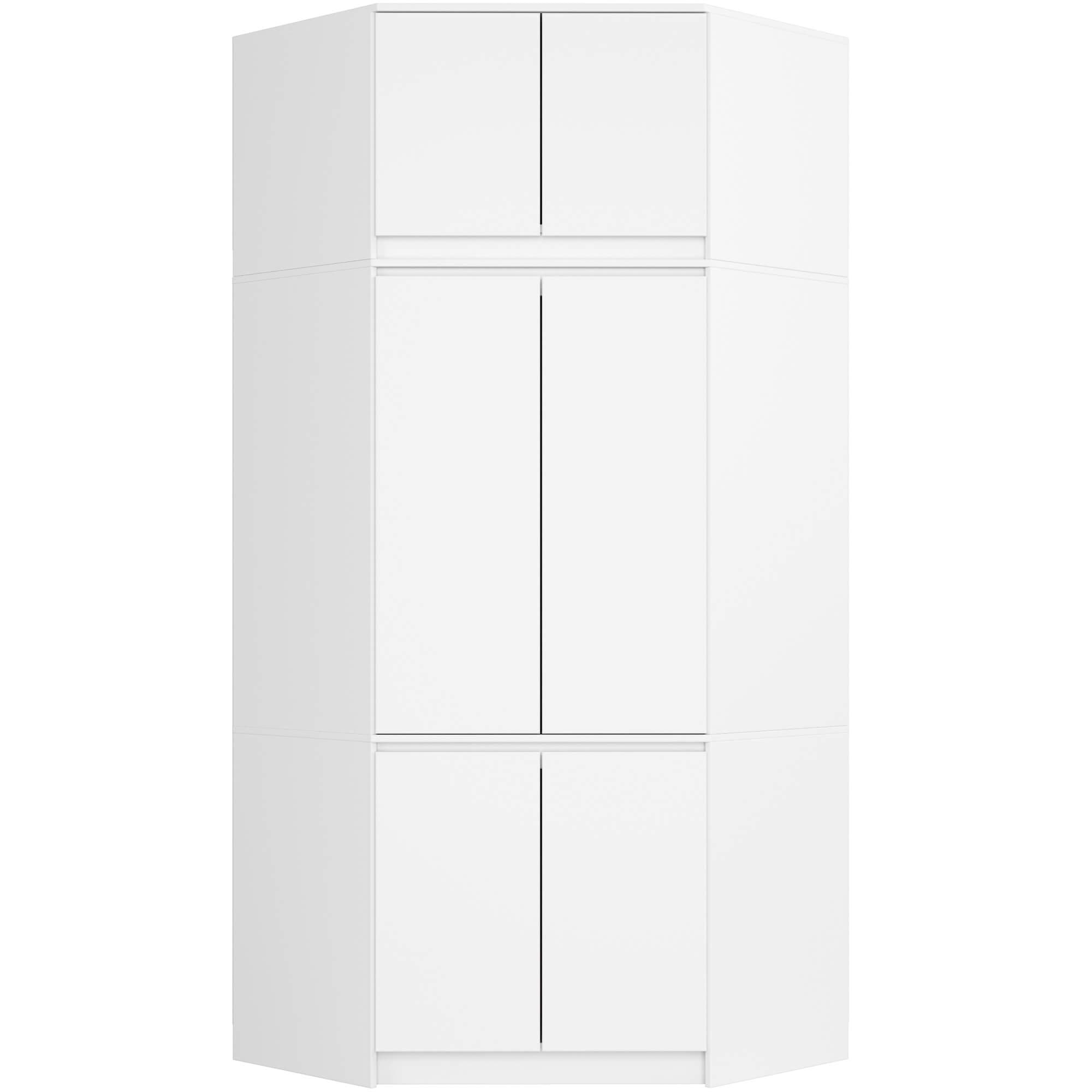 Akord Kulmavaatekaappi yläosalla Valkoinen 100x50x235