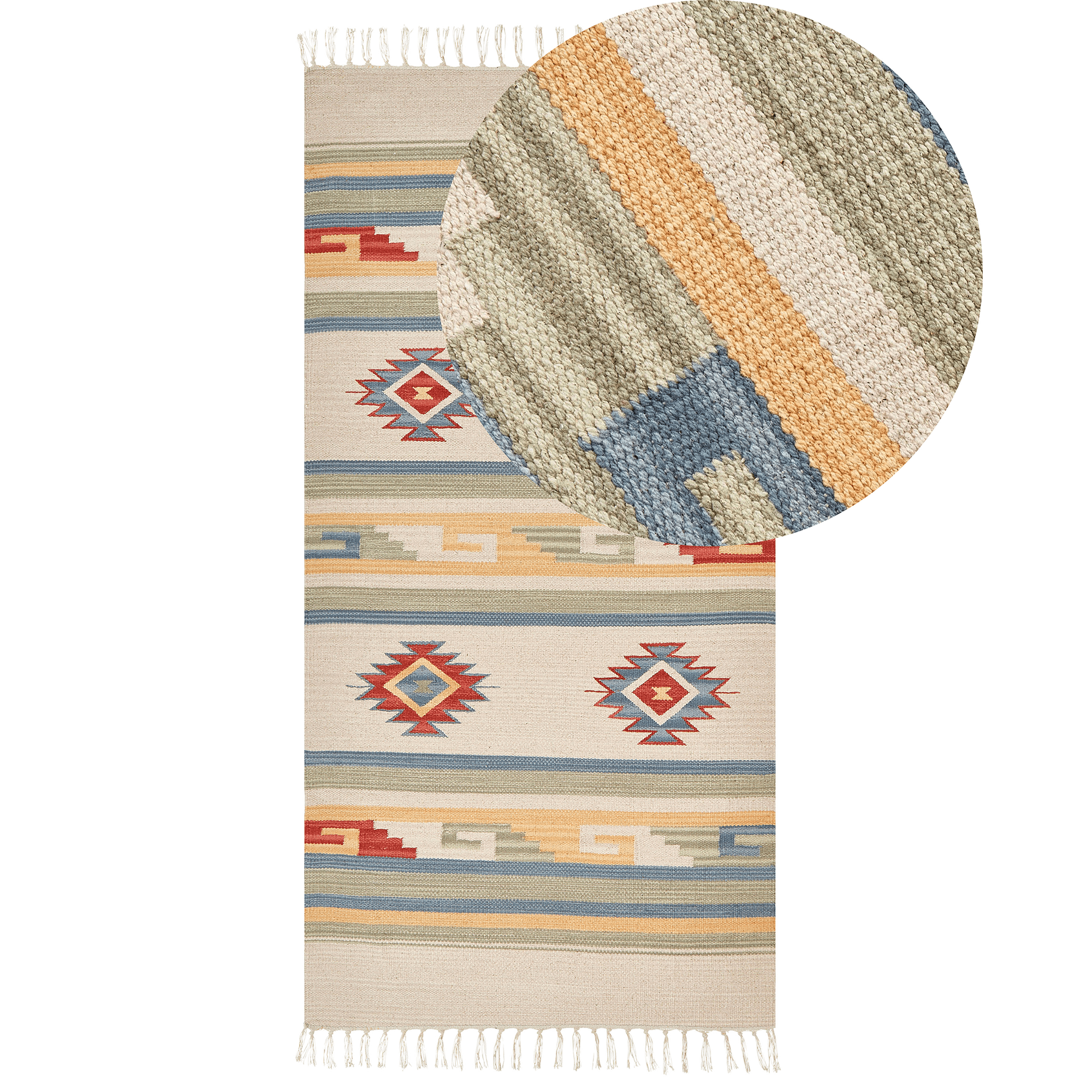 Matto APARAN Beige 80 x 150 cm puuvilla Kelim-matto