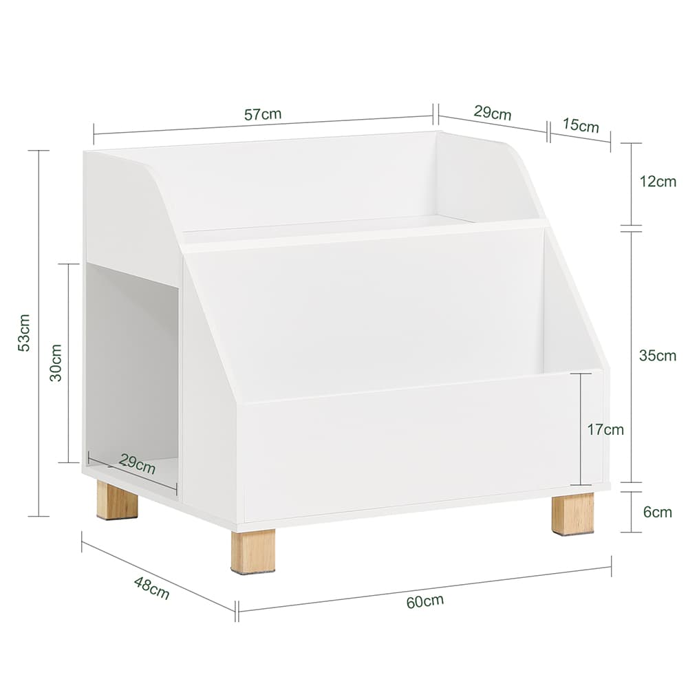 SoBuy Lasten kirjahylly KMB54-W ekologinen puukuitulevy, valkoinen