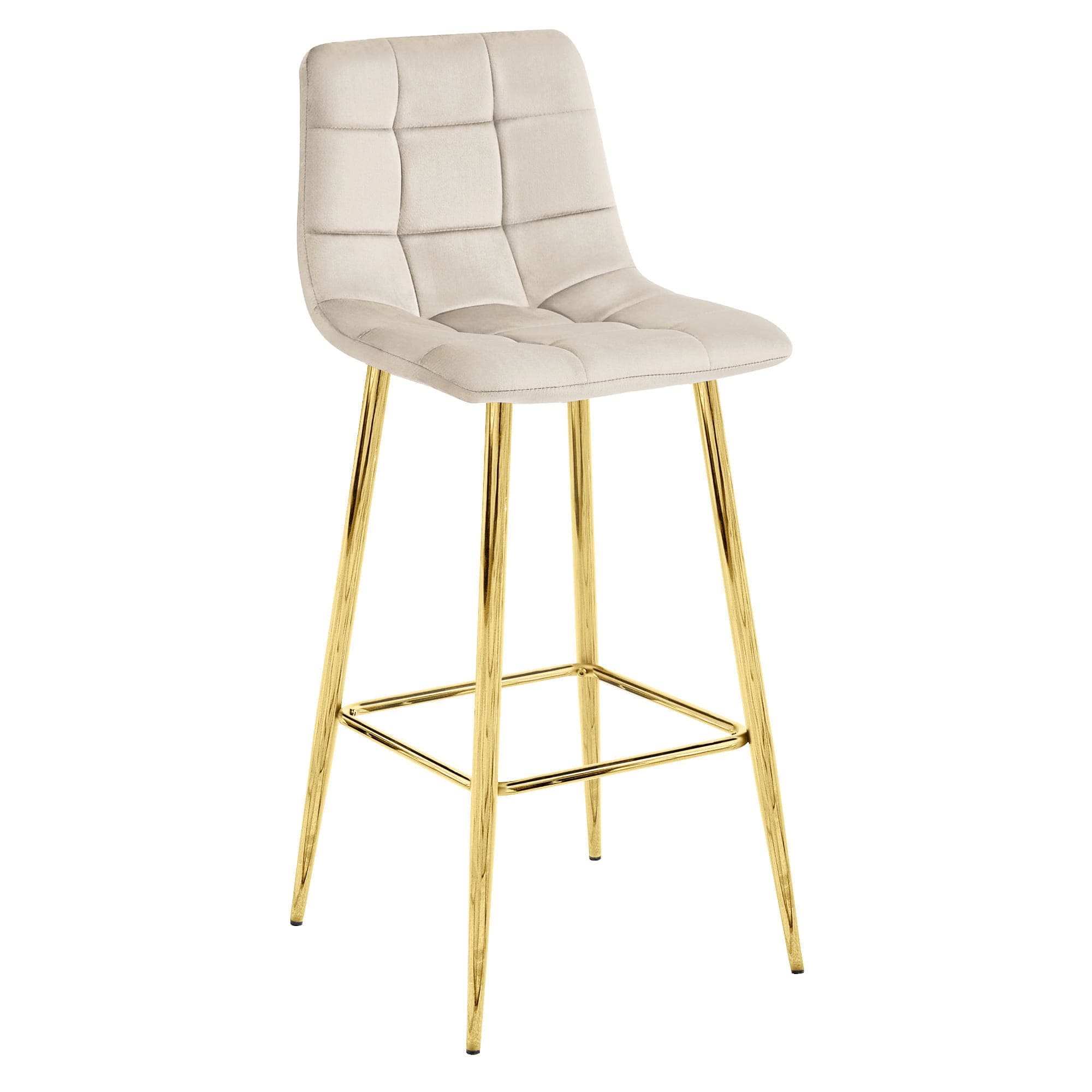 ARCETO jakkara - beige sametti / KULTAISET jalat x 1