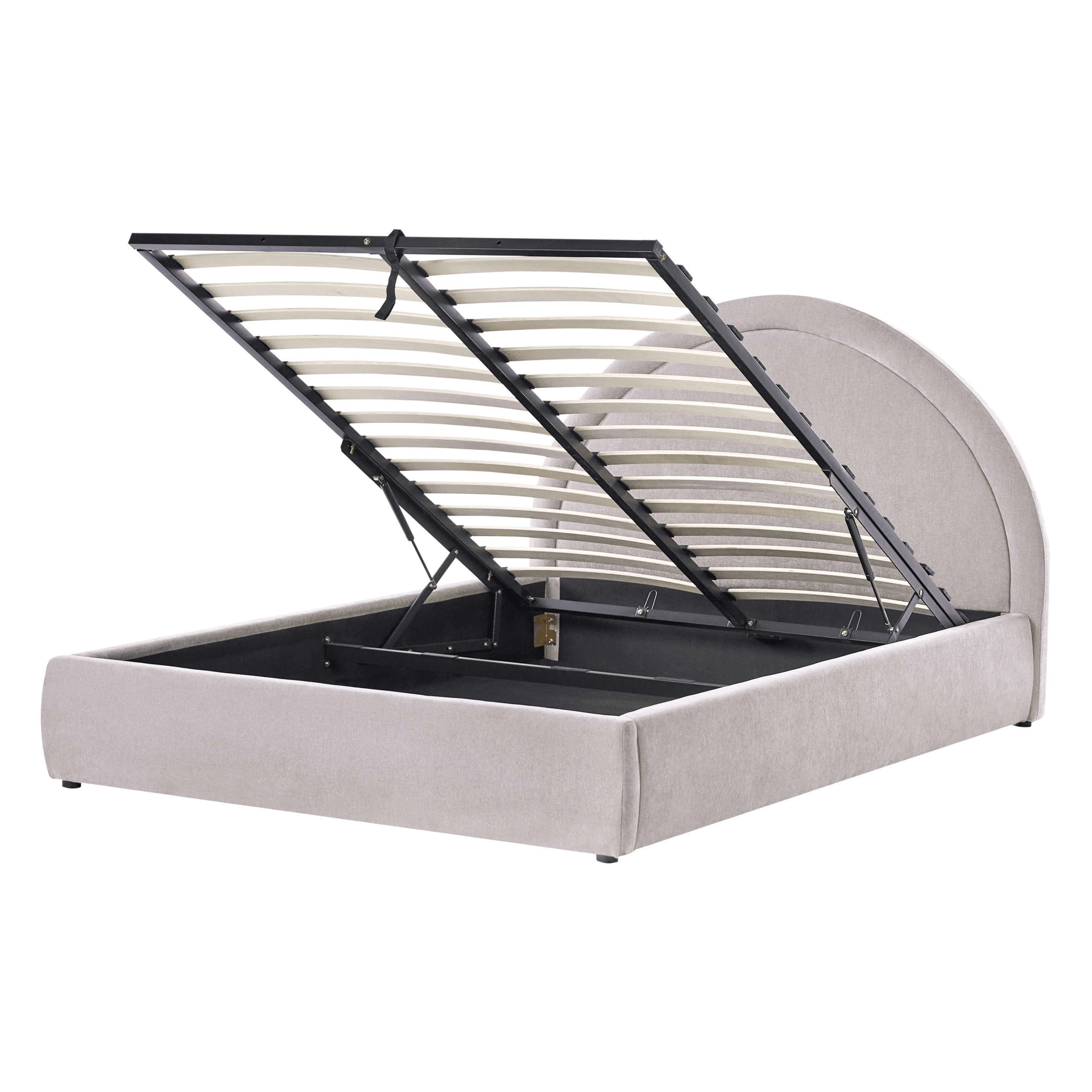 Sänky säilytystilalla kangas MOUZON 140 x 200 cm Beige