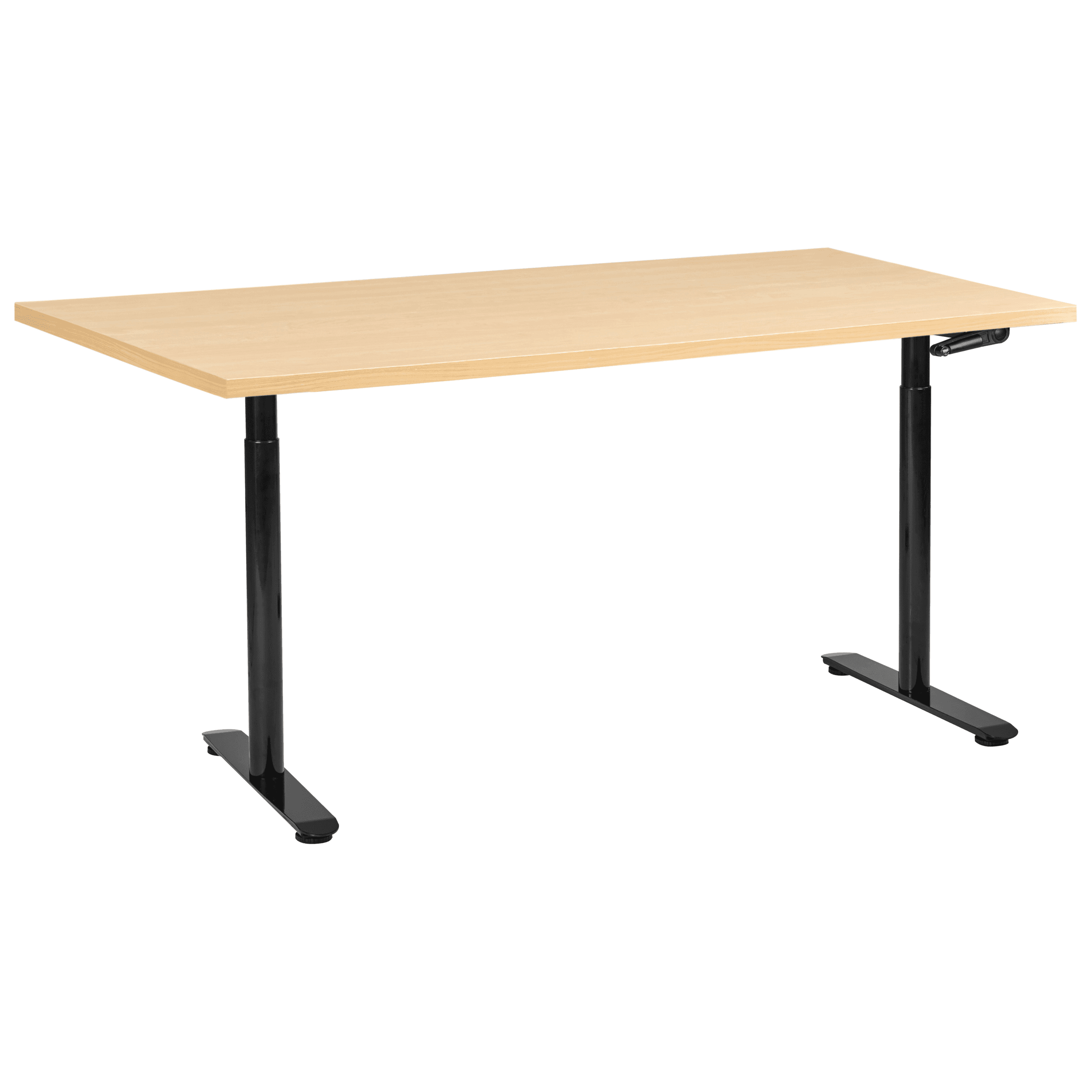 Manuaalisesti säädettävä työpöytä DESTINAS Musta/vaaleanruskea 160 cm 72 cm