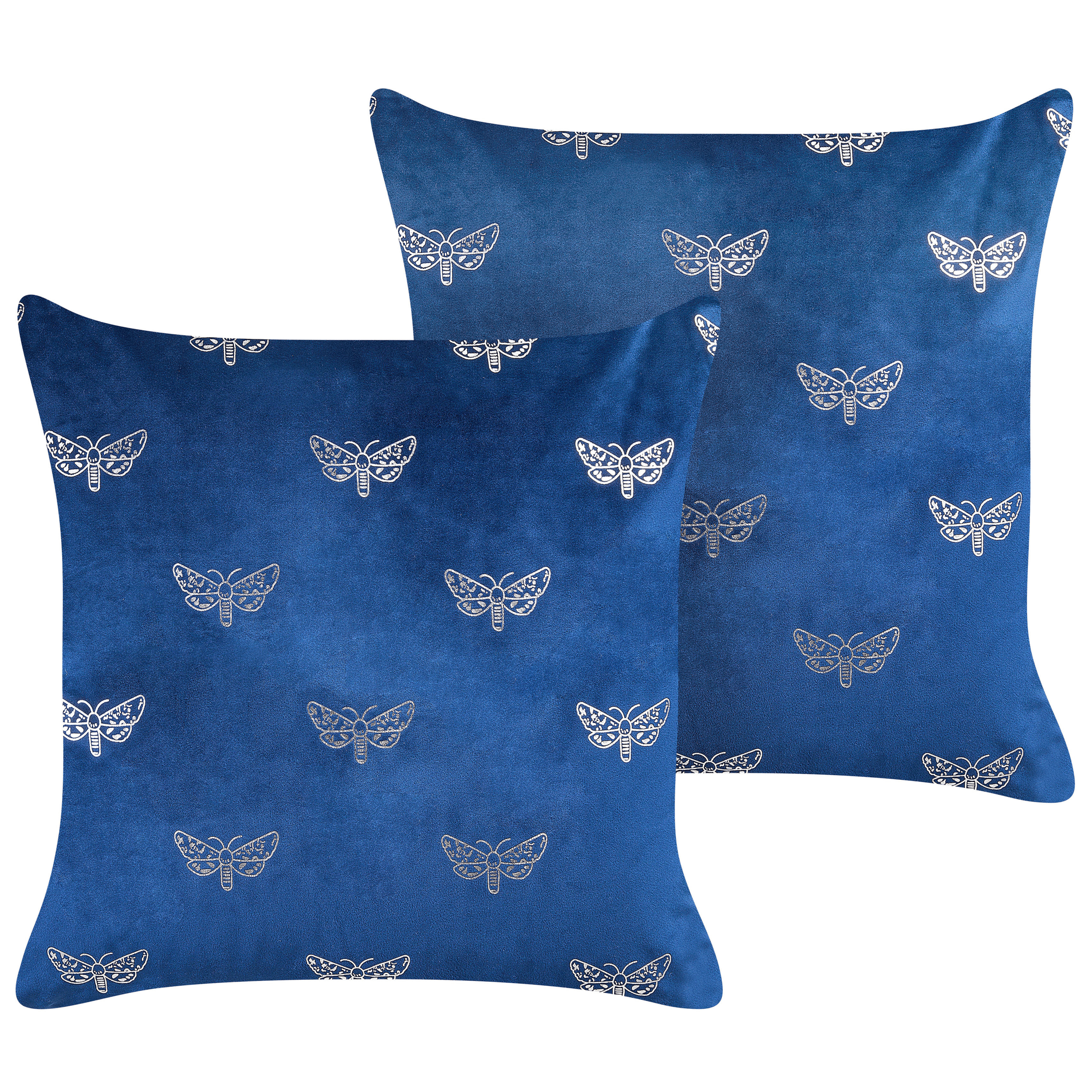 Koristetyynysetti 2 kpl YUZURI sametti 45 x 45 cm Laivastonsininen Eläinkuvio
