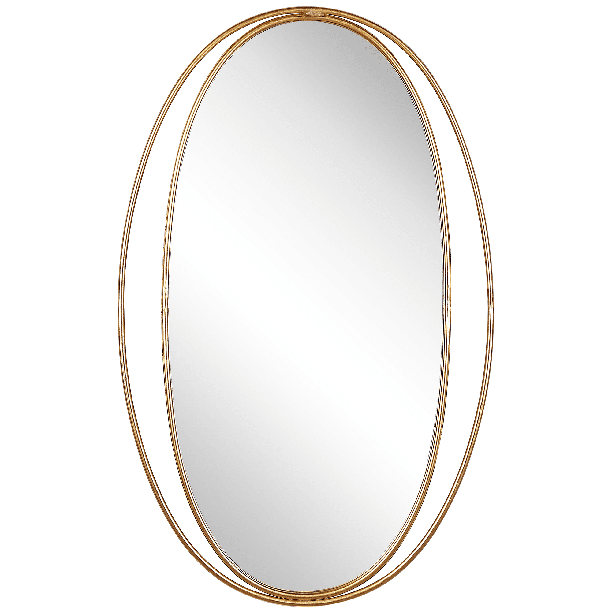 Seinäpeili BESSON 55 cm 90 cm metalli Kulta