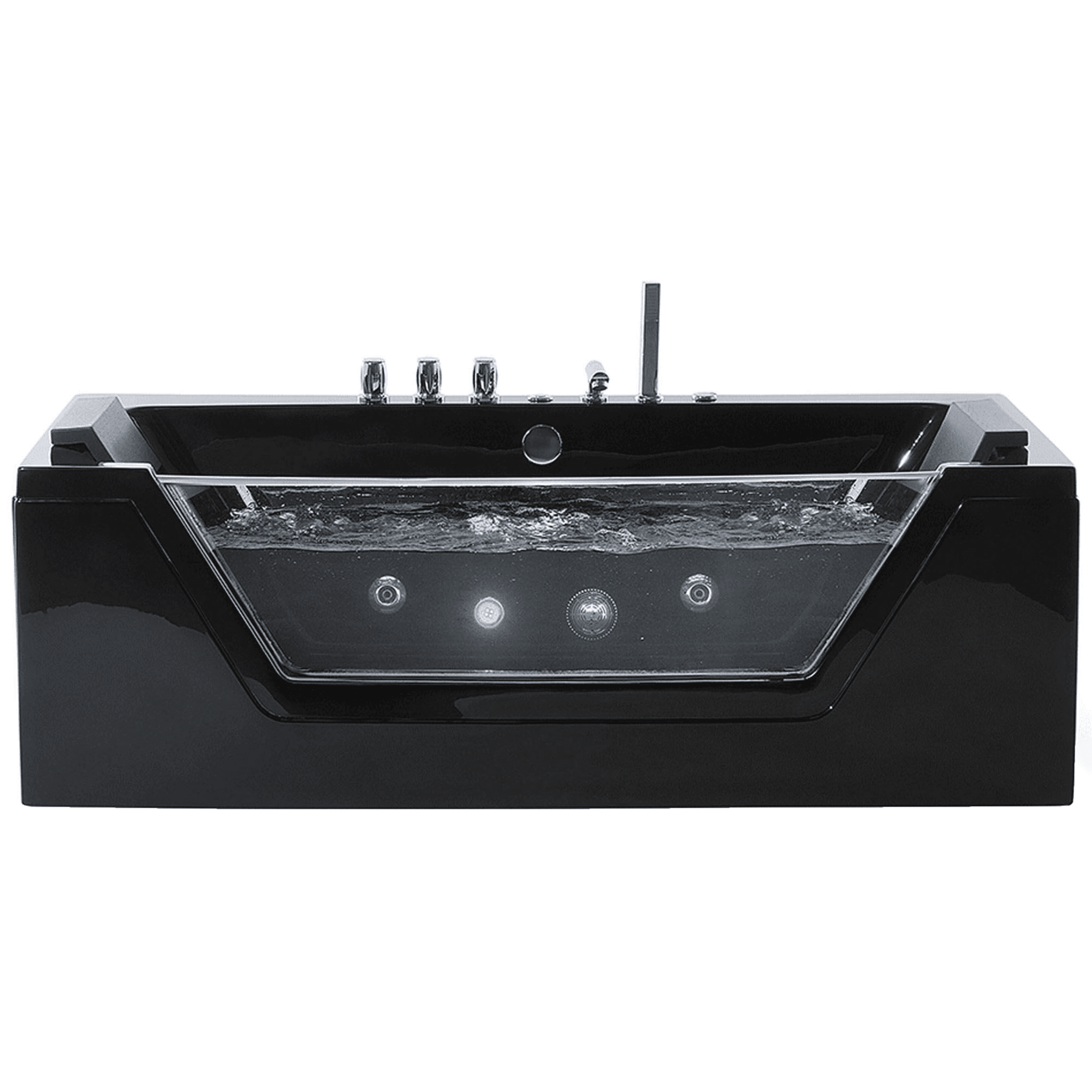 Kulmaporeamme LED-valolla SAMANA 174 x 79 cm Musta