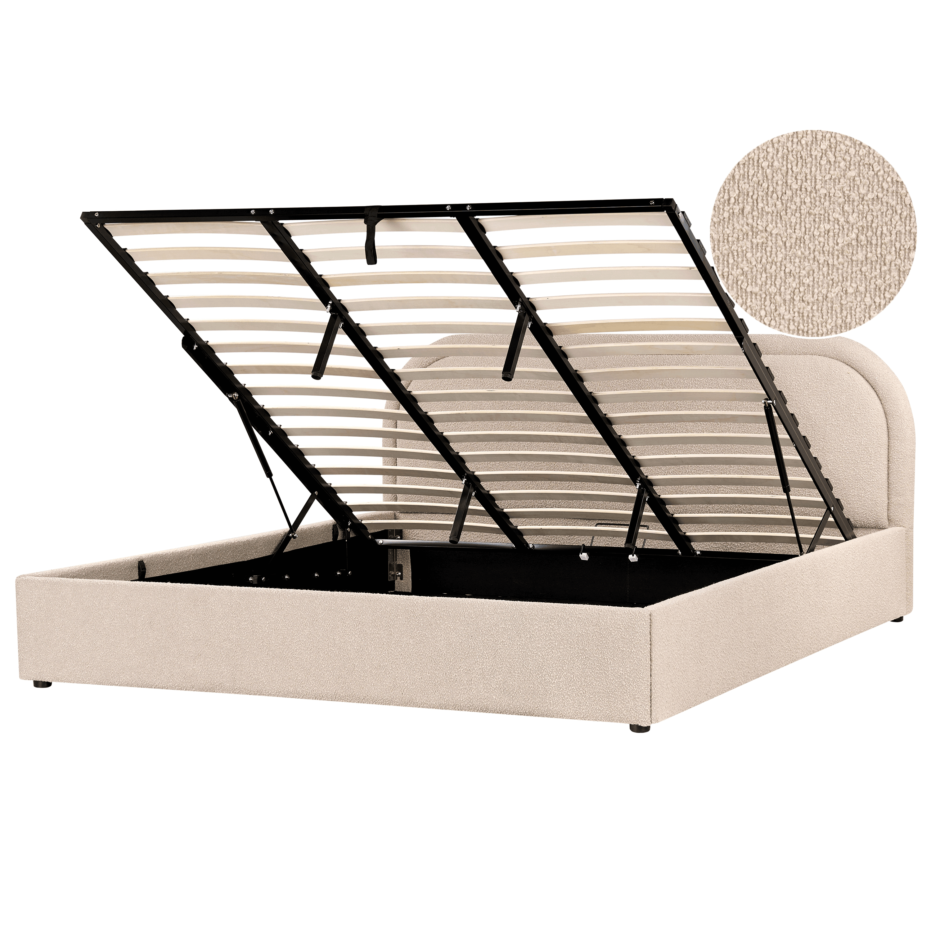 Sänky säilytystilalla buklee QUILLIEN 180 x 200 cm Beige