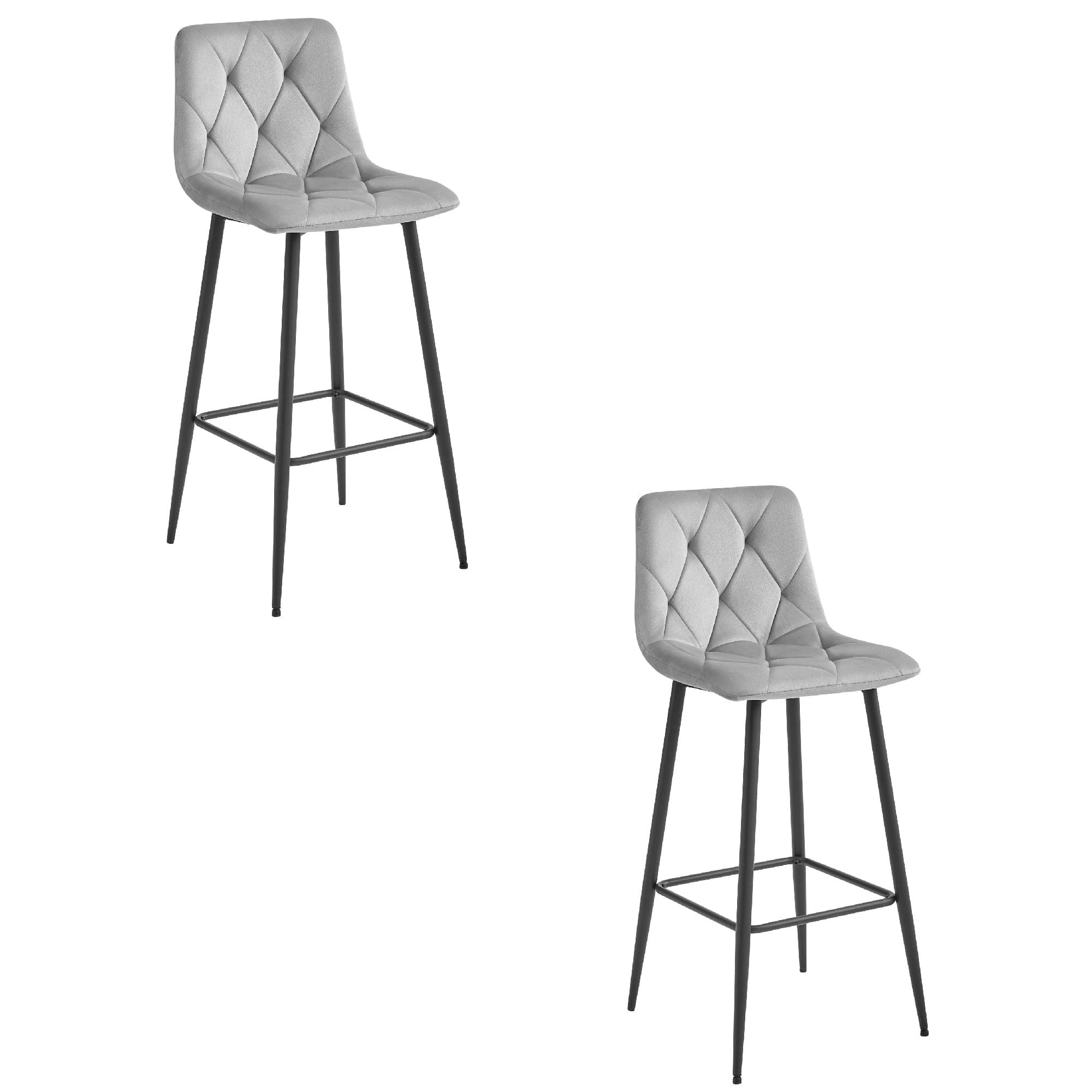 NADO-baarijakkara, hopeanharmaa sametti, mustat jalat (2 kpl)