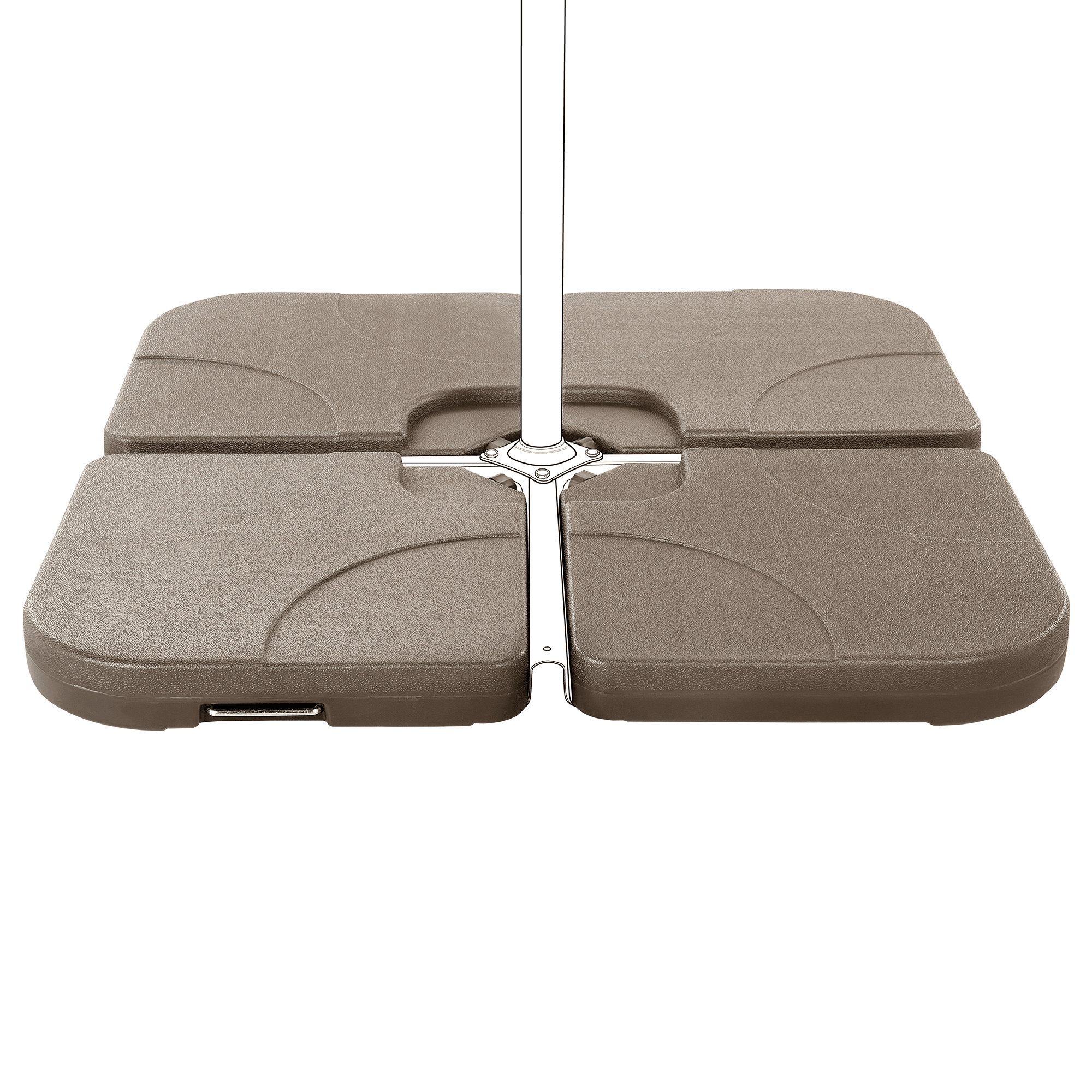 Aurinkovarjon jalka CARIA Ruskeanharmaa Neliö 9 kg