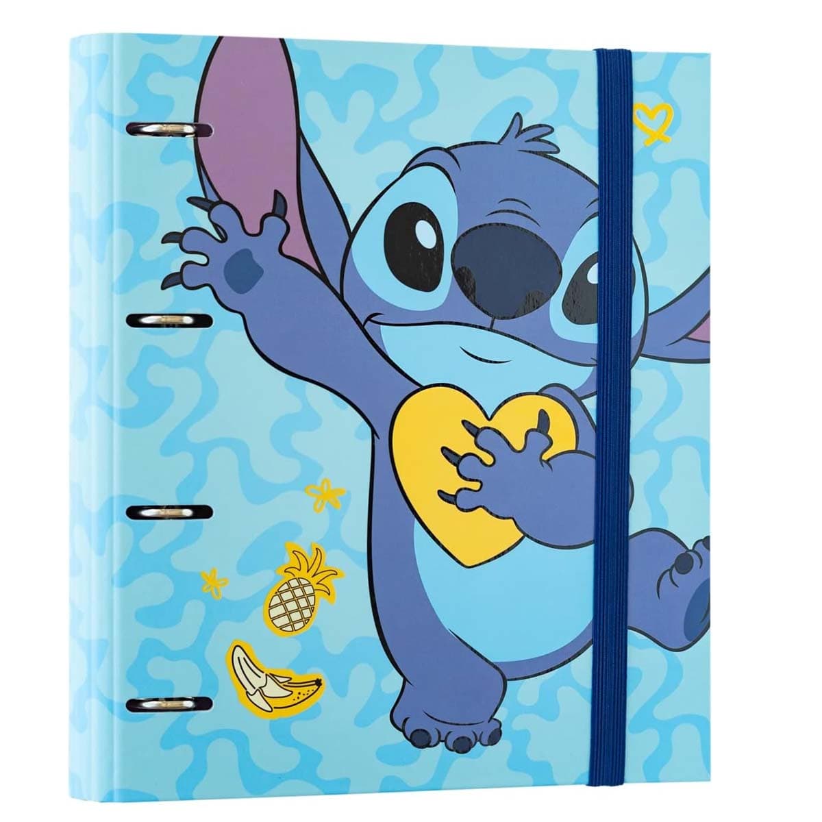 A4-kansiokansio Stitch 4 rengasta Tropical Elastinen sulku Erittäin jäykkä