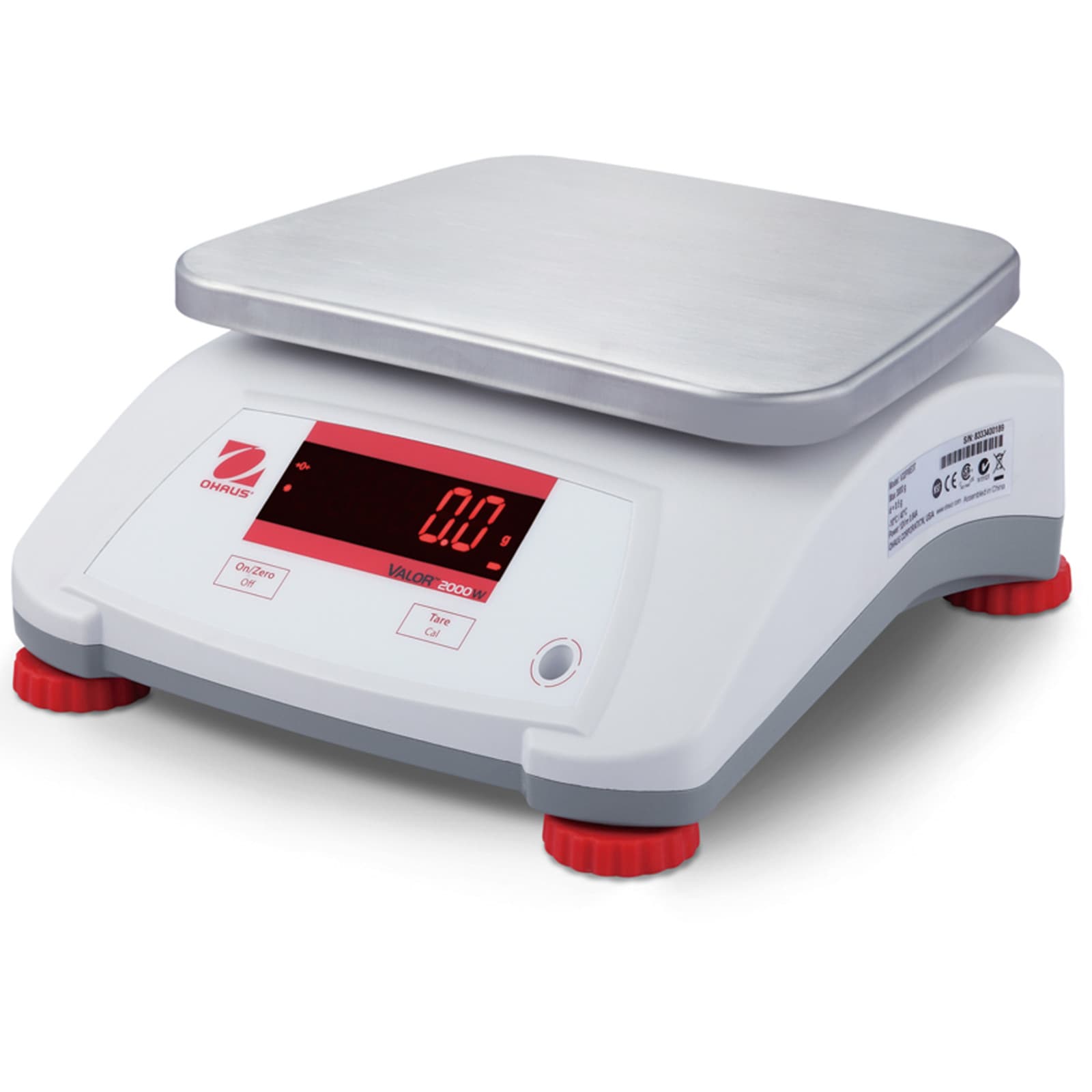 VALOR 2000 -vaaka, keittiö-, tarjoilu-, vedenpitävä, IP68, LED, 15 kg / 2 g - OHAUS V22PWE15T
