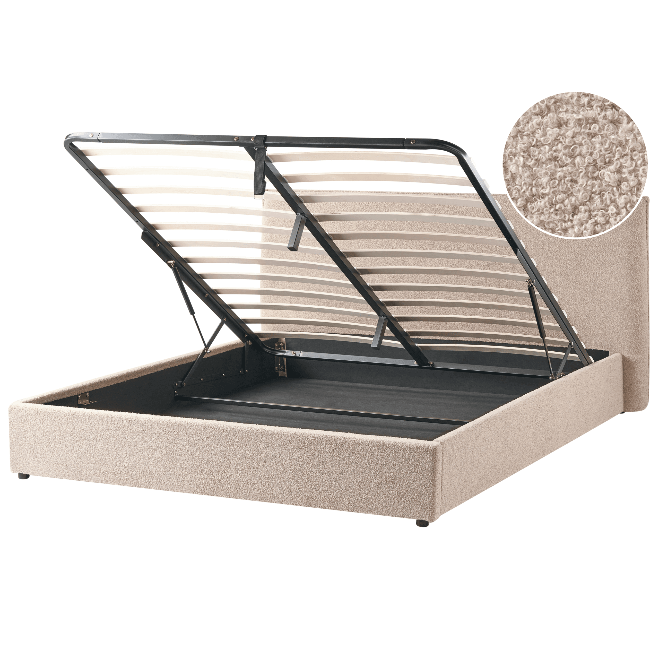 Sänky säilytystilalla buklee LAVAUR 180 x 200 cm Ruskeanharmaa