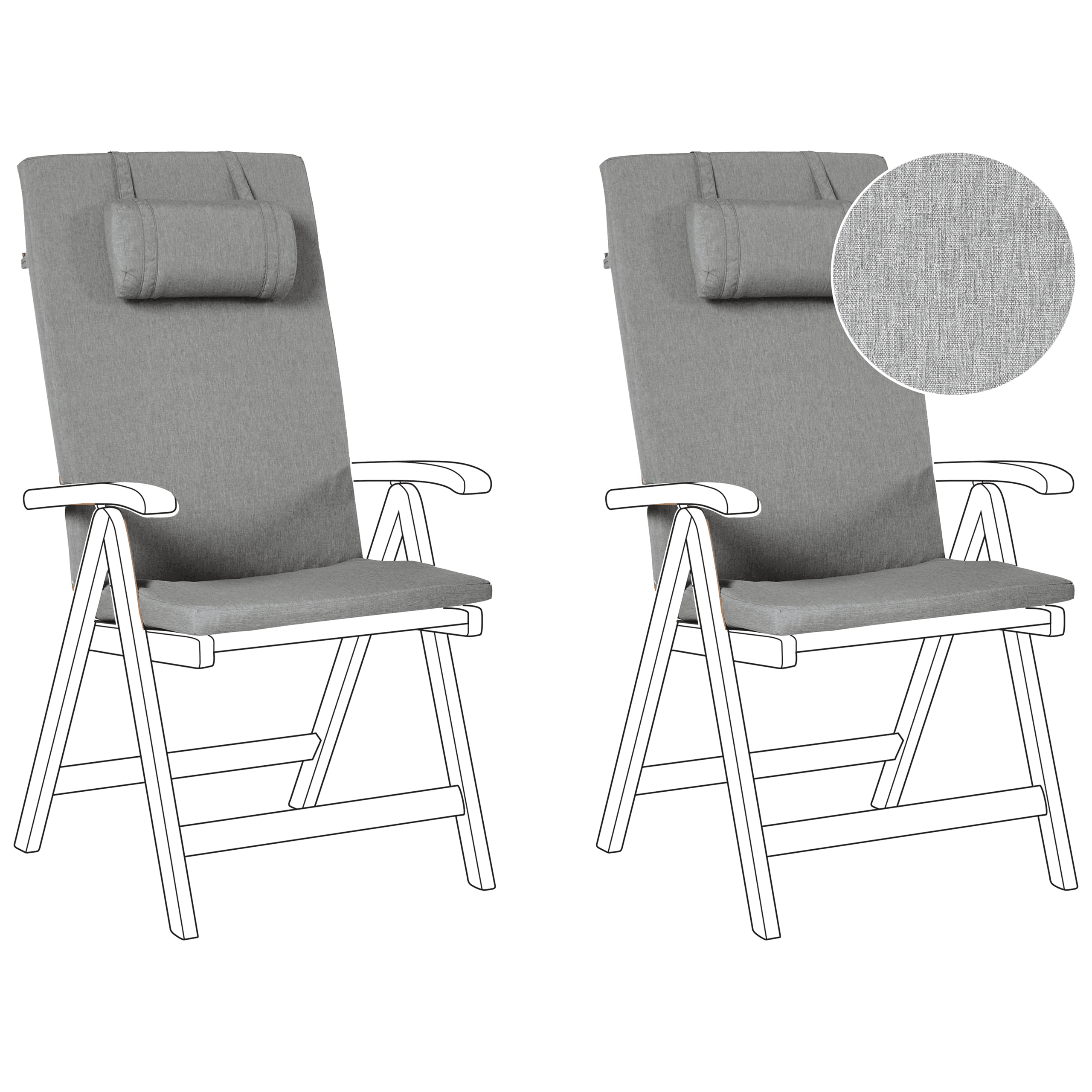 Selkä-/istuintyynysetti 2 kpl JAVA/AMANTEA PREMIUM 50 x 70 cm Meleerattu harmaa