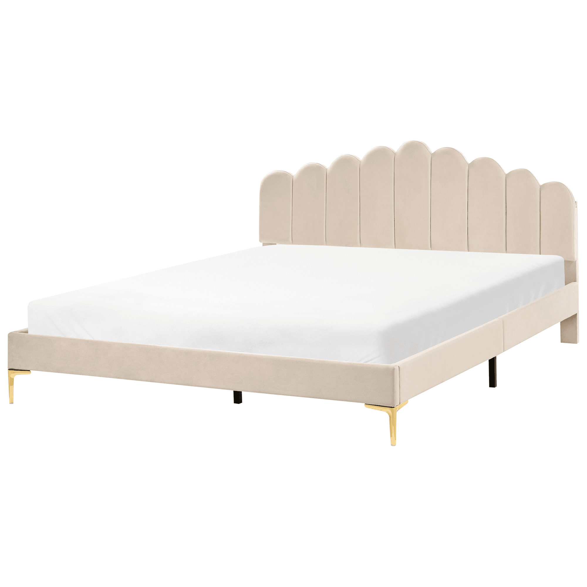 Sänky sametti SAUVIAN 180 x 200 cm Beige