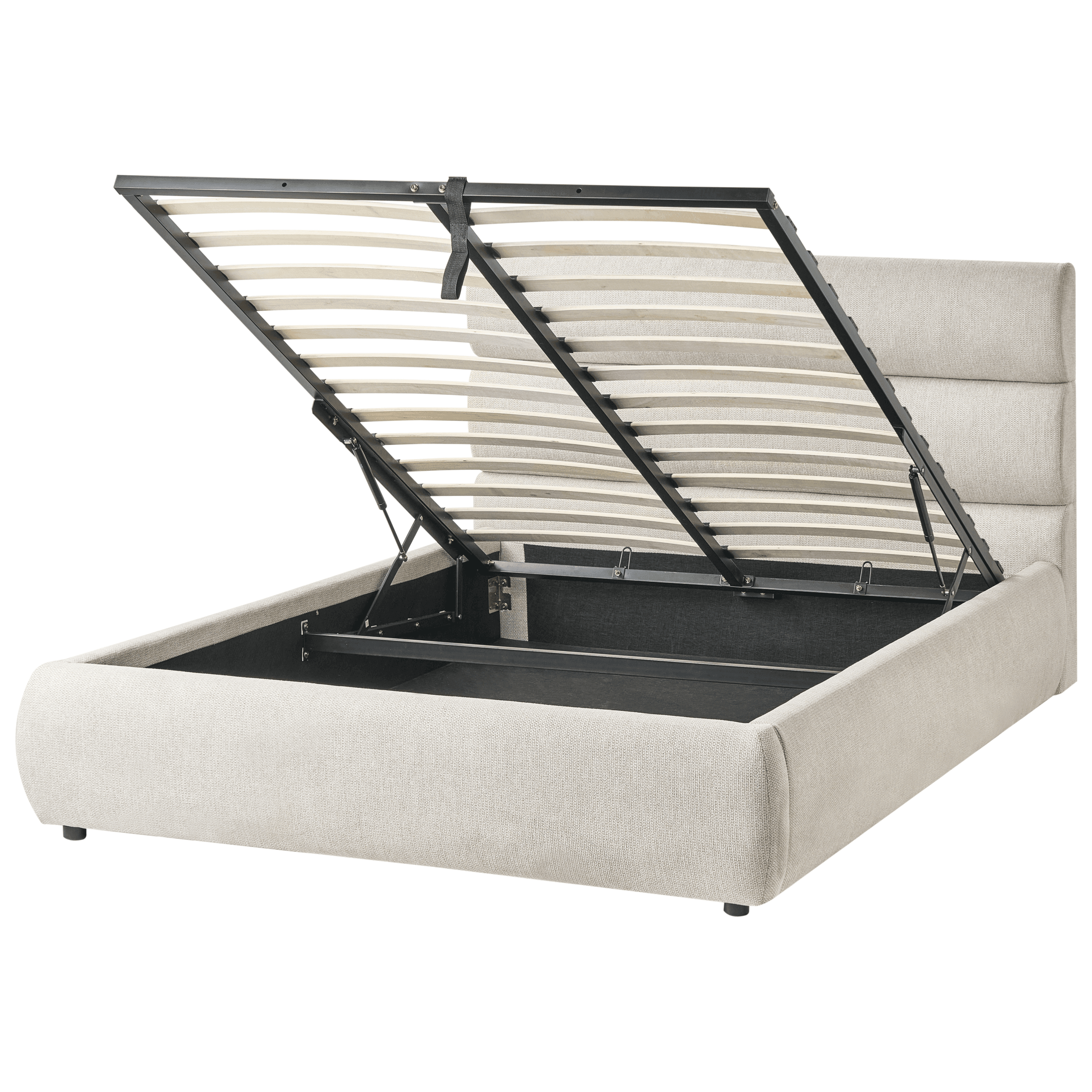 Sänky säilytystilalla keinopellava BONIFACIO 140 x 200 cm Harmaa