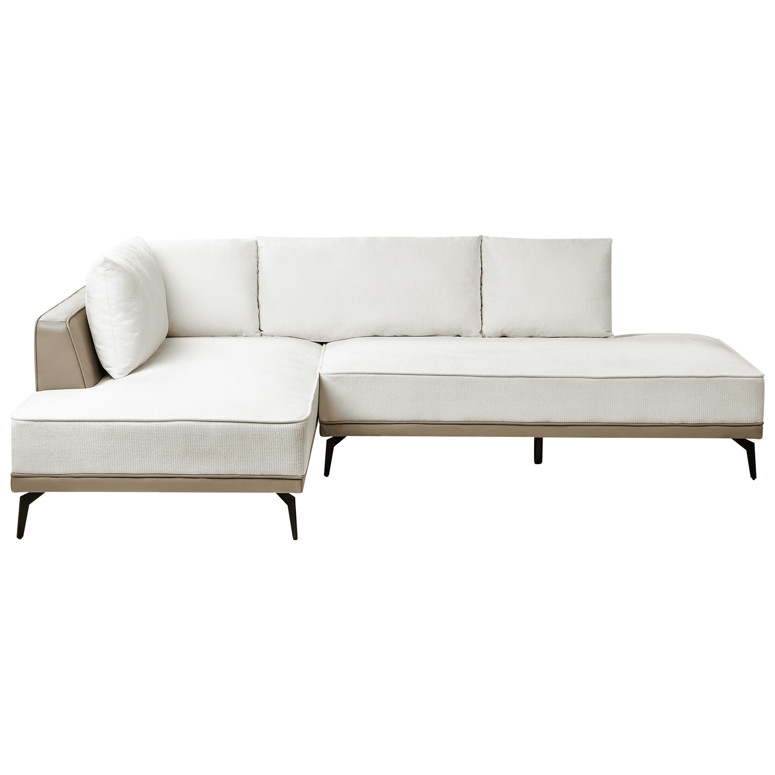 Kulmasohva MYKEN kangas Luonnonvalkoinen 3-istuttava Oikea