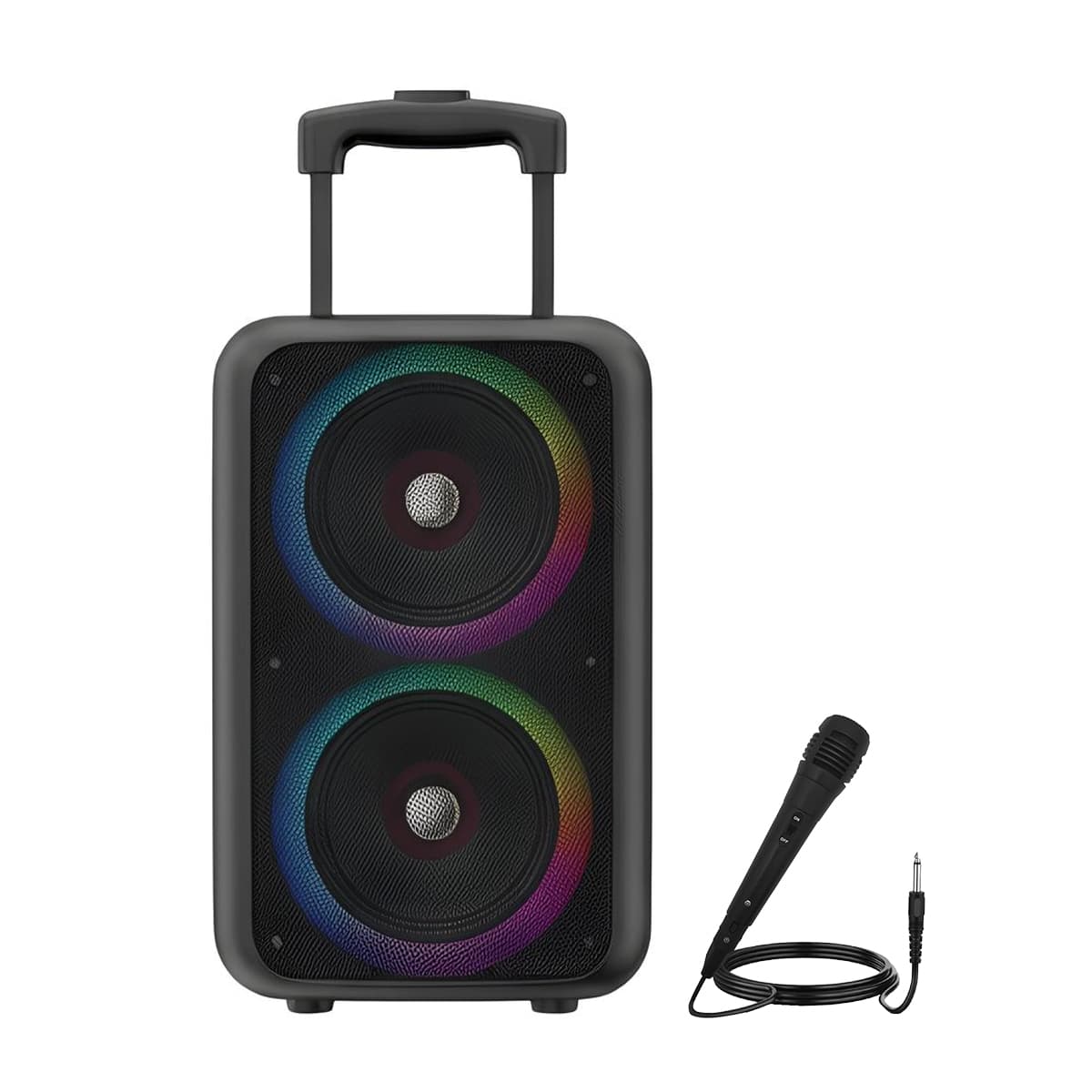 Bluetooth-kaiutin kannettava 41×26cm valaistu 2x 5W kaiutinta mikrofonilla