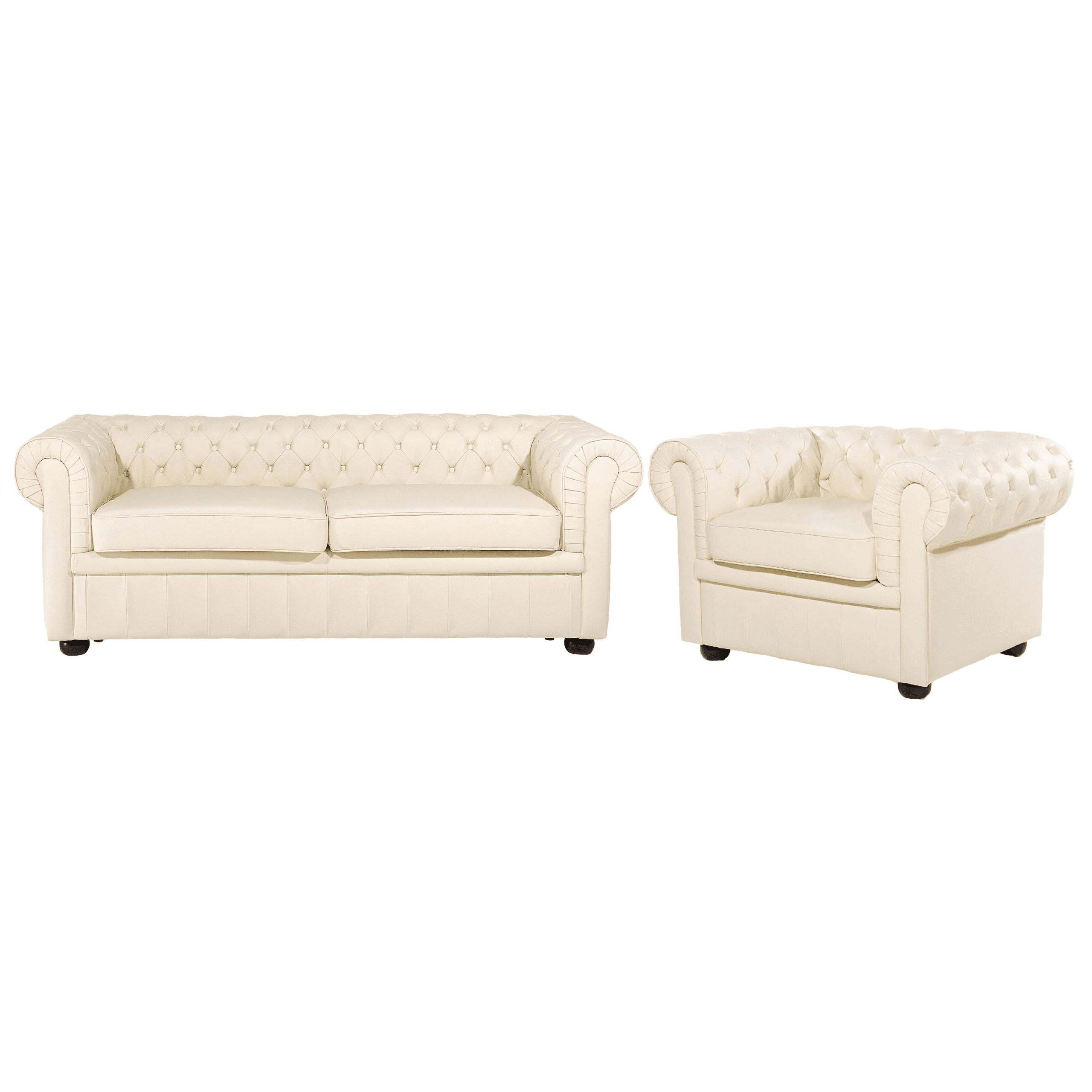 Sohvaryhmä 4-istuttava CHESTERFIELD nahka Vaaleanbeige